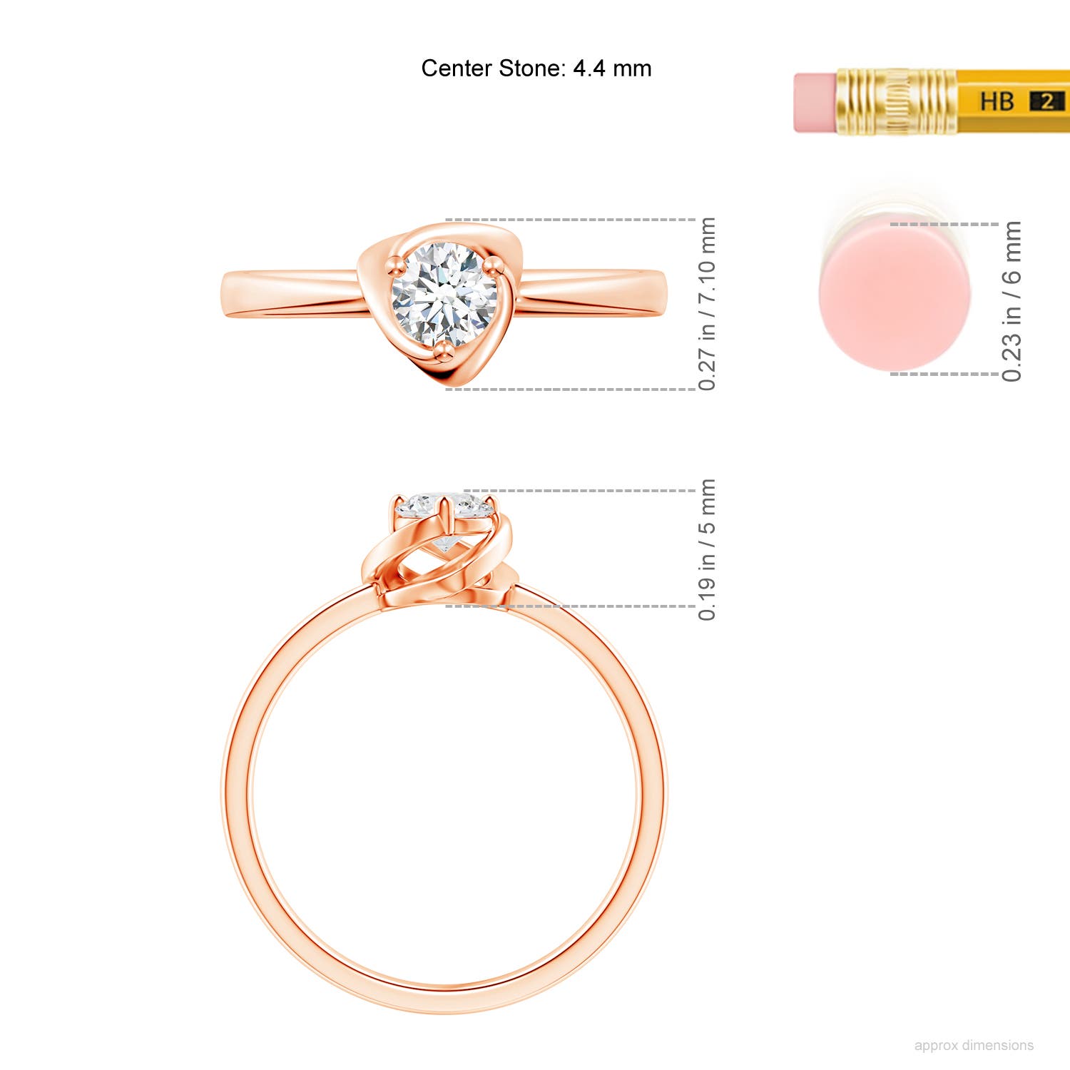 G, VS2 / 0.33 CT / 14 KT Rose Gold