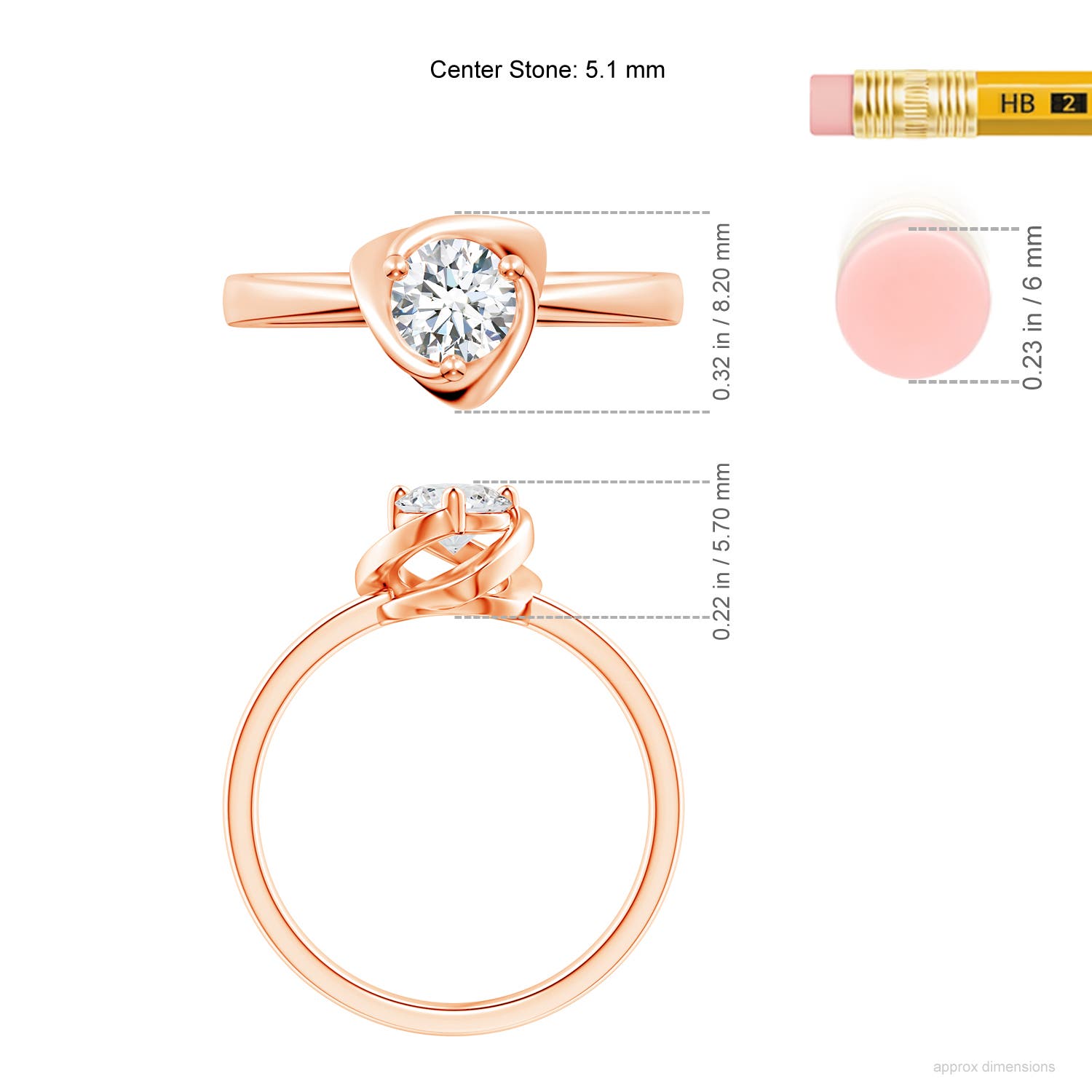 G, VS2 / 0.5 CT / 14 KT Rose Gold