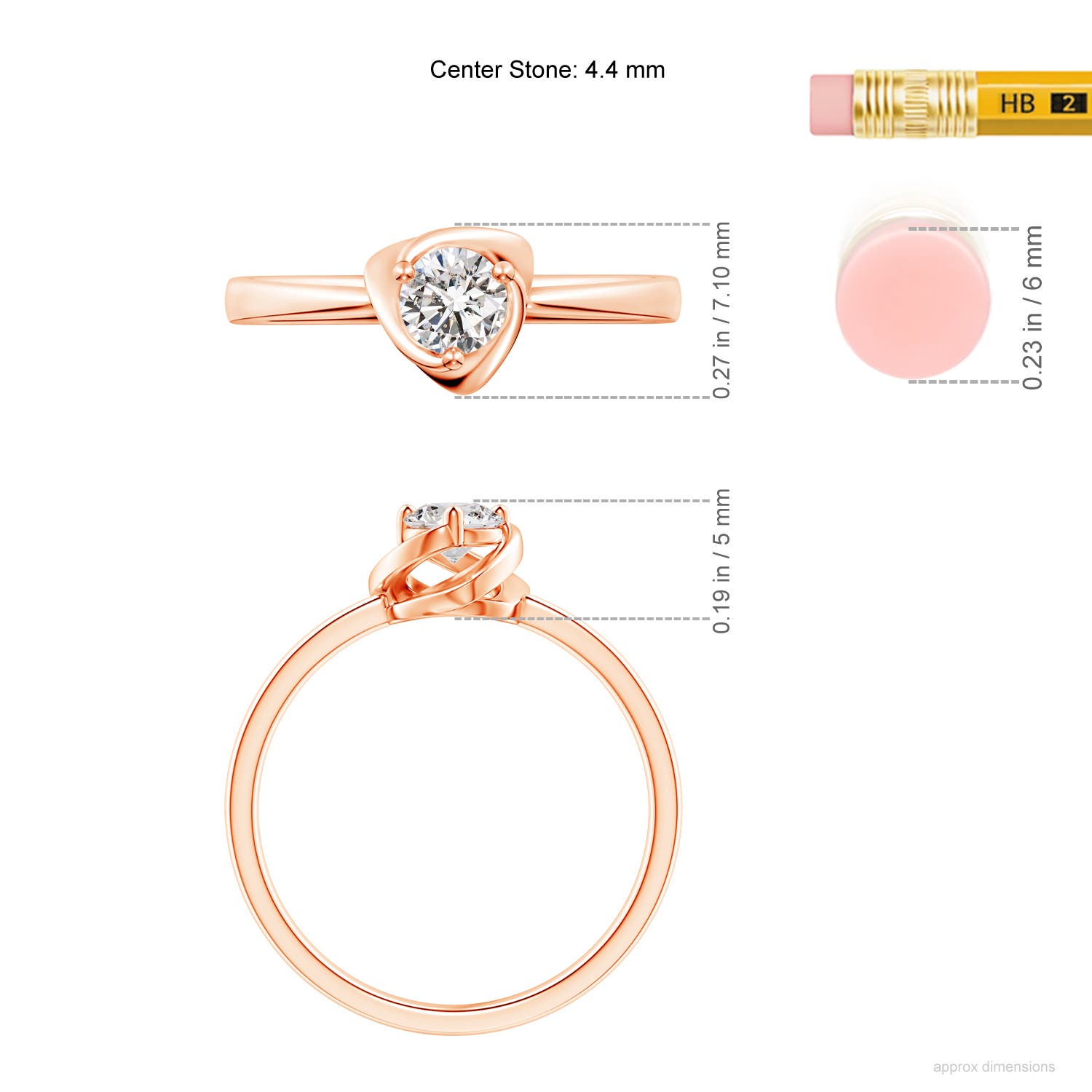 I-J, I1-I2 / 0.33 CT / 14 KT Rose Gold