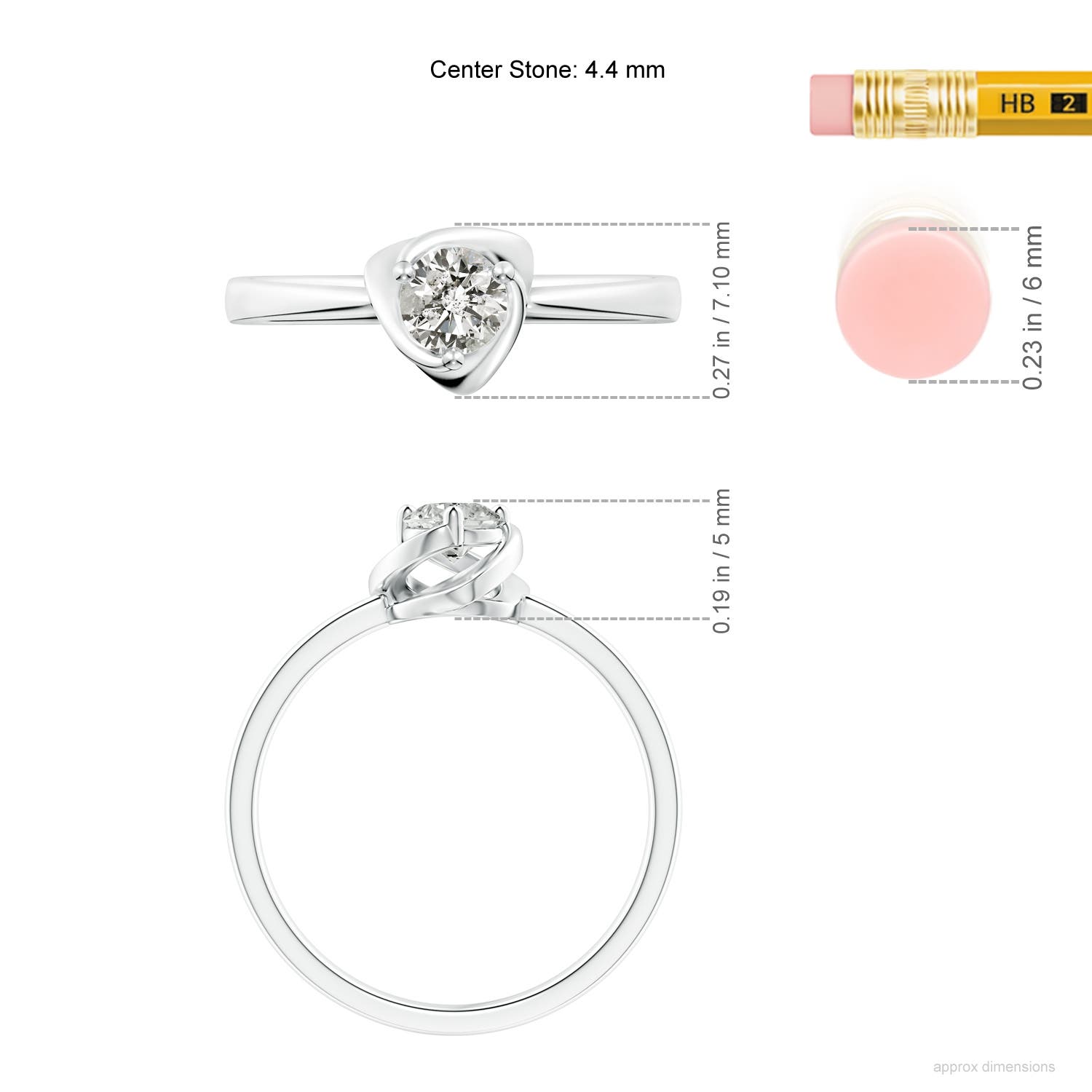 K, I3 / 0.33 CT / 14 KT White Gold