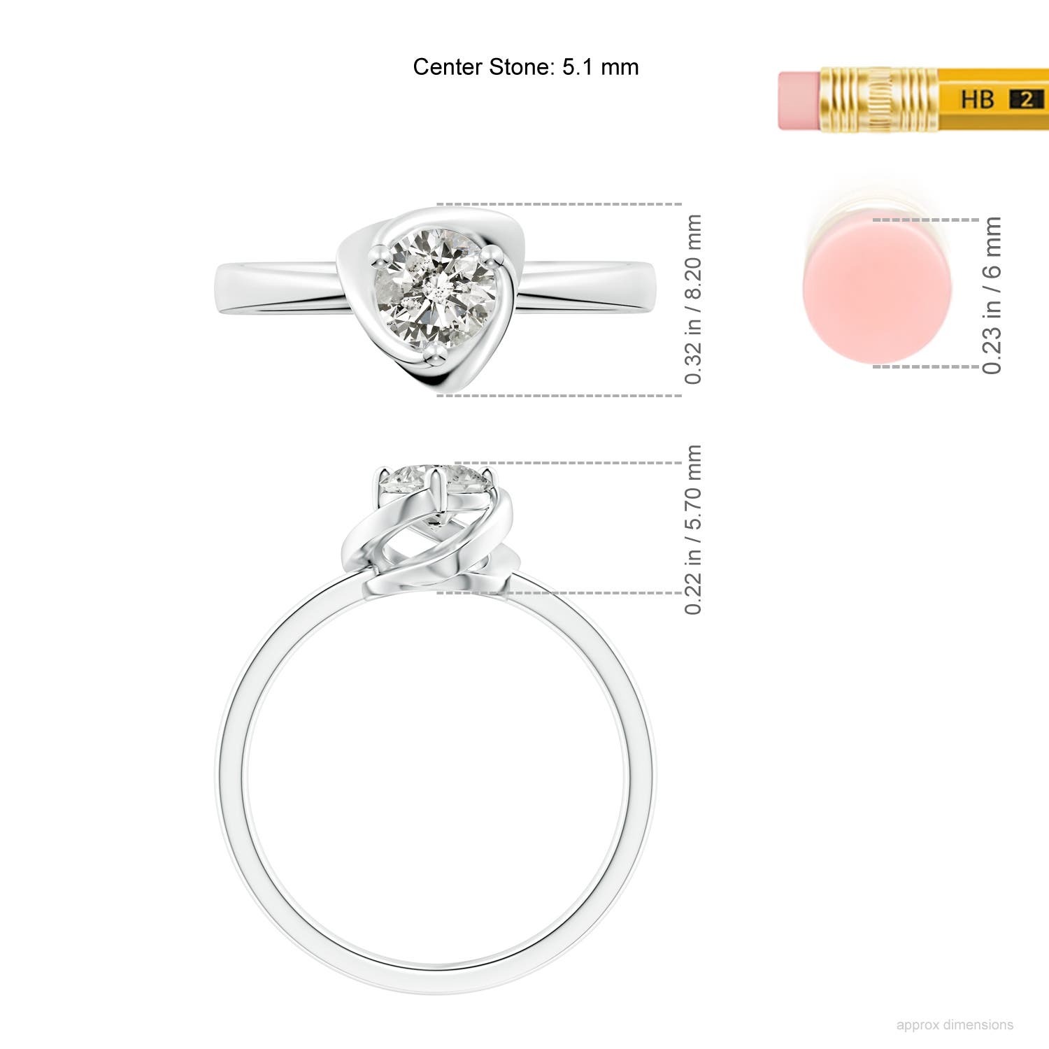 K, I3 / 0.5 CT / 14 KT White Gold