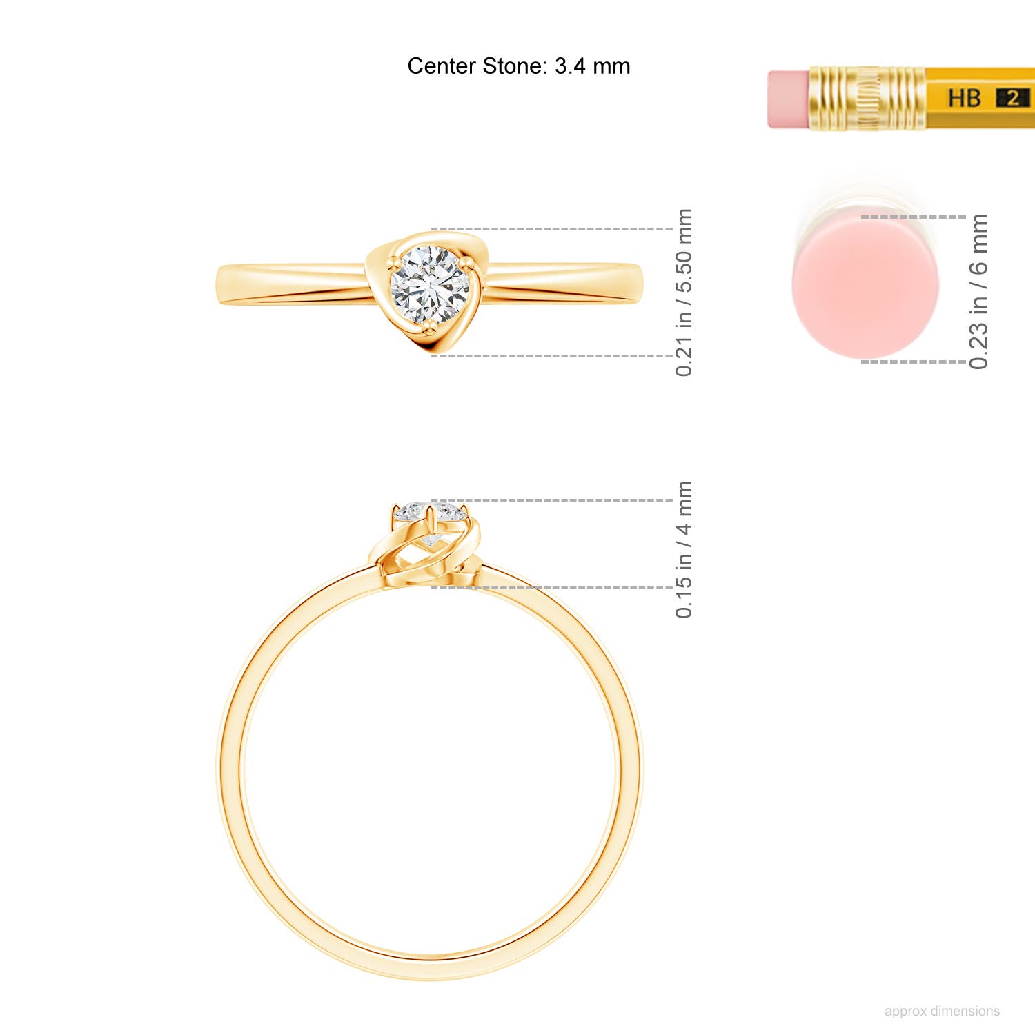 H, SI2 / 0.15 CT / 14 KT Yellow Gold