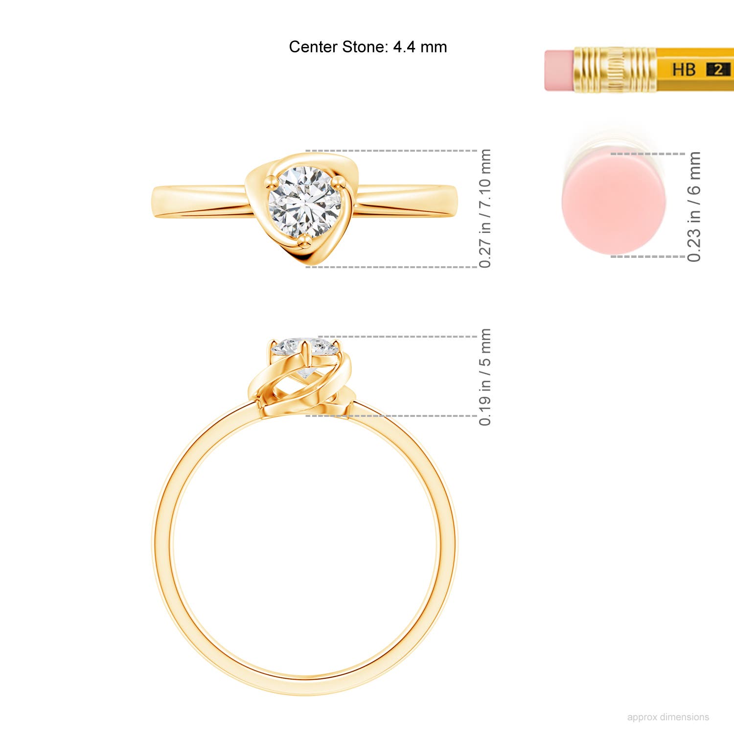 H, SI2 / 0.33 CT / 14 KT Yellow Gold