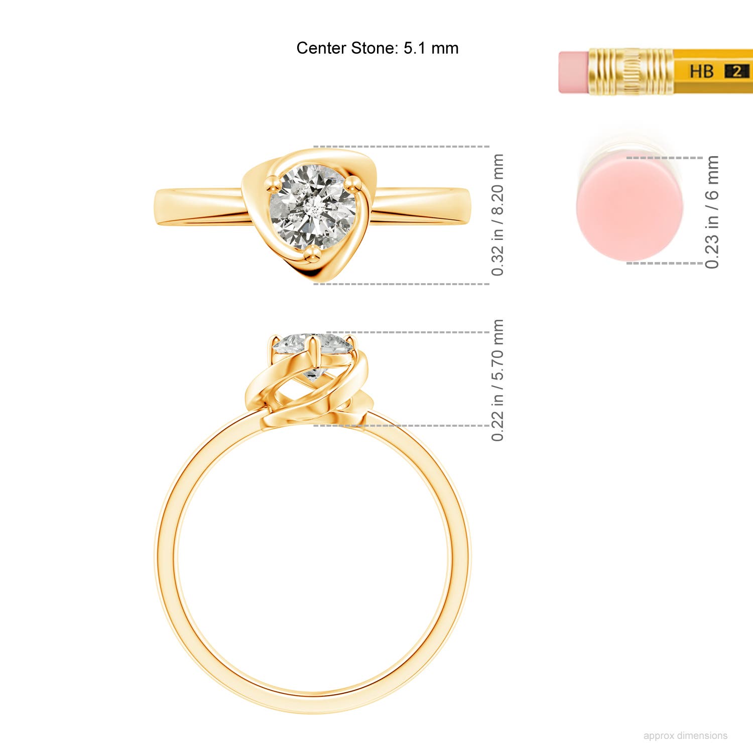 K, I3 / 0.5 CT / 14 KT Yellow Gold