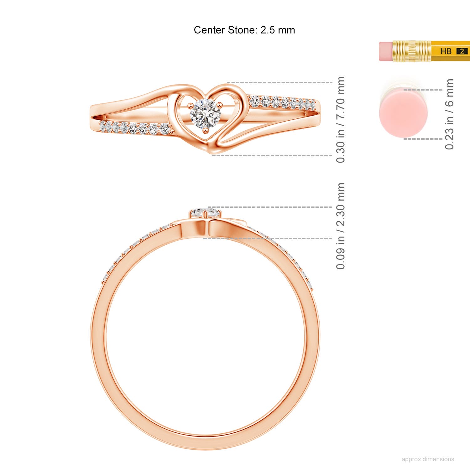 I-J, I1-I2 / 0.15 CT / 14 KT Rose Gold