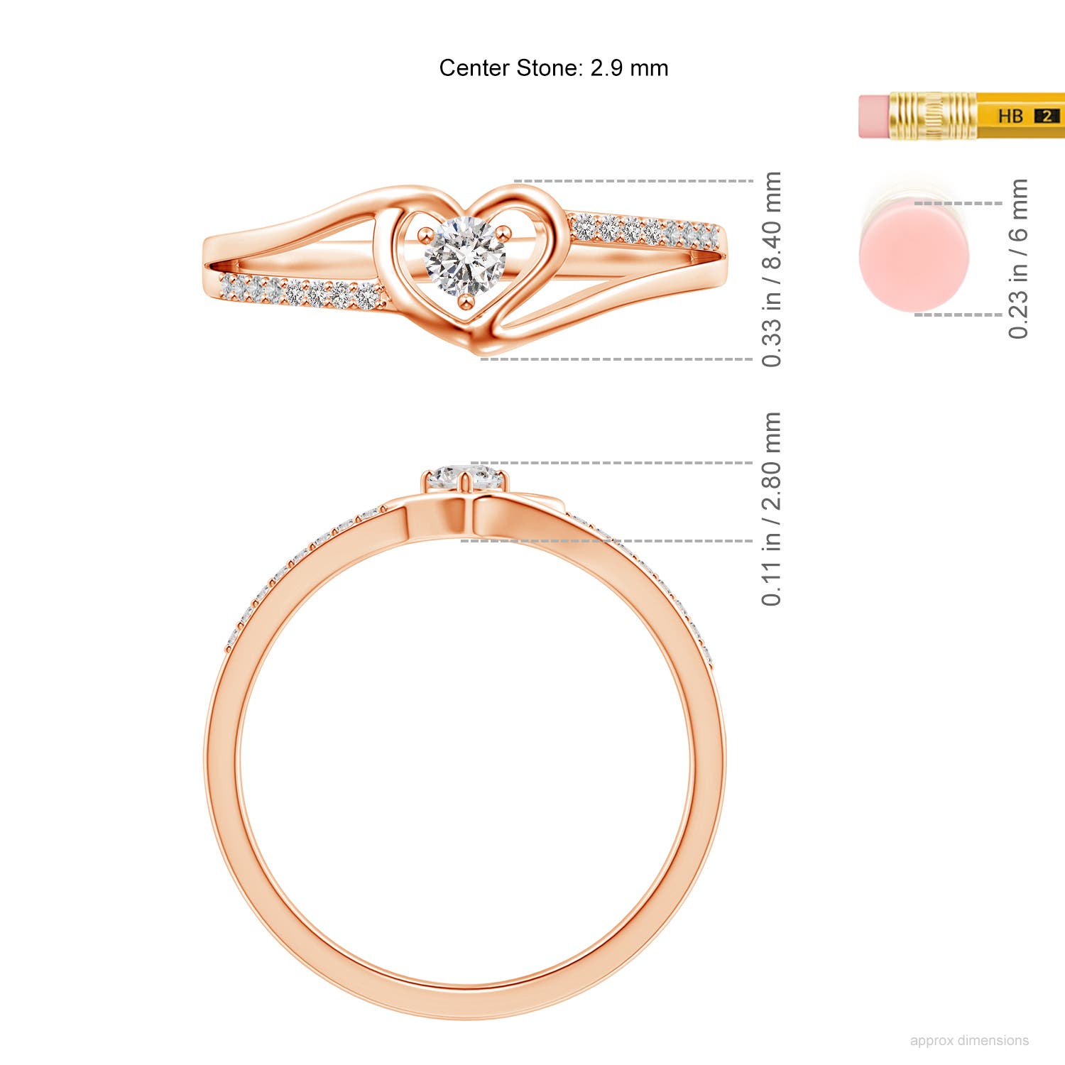 I-J, I1-I2 / 0.19 CT / 14 KT Rose Gold