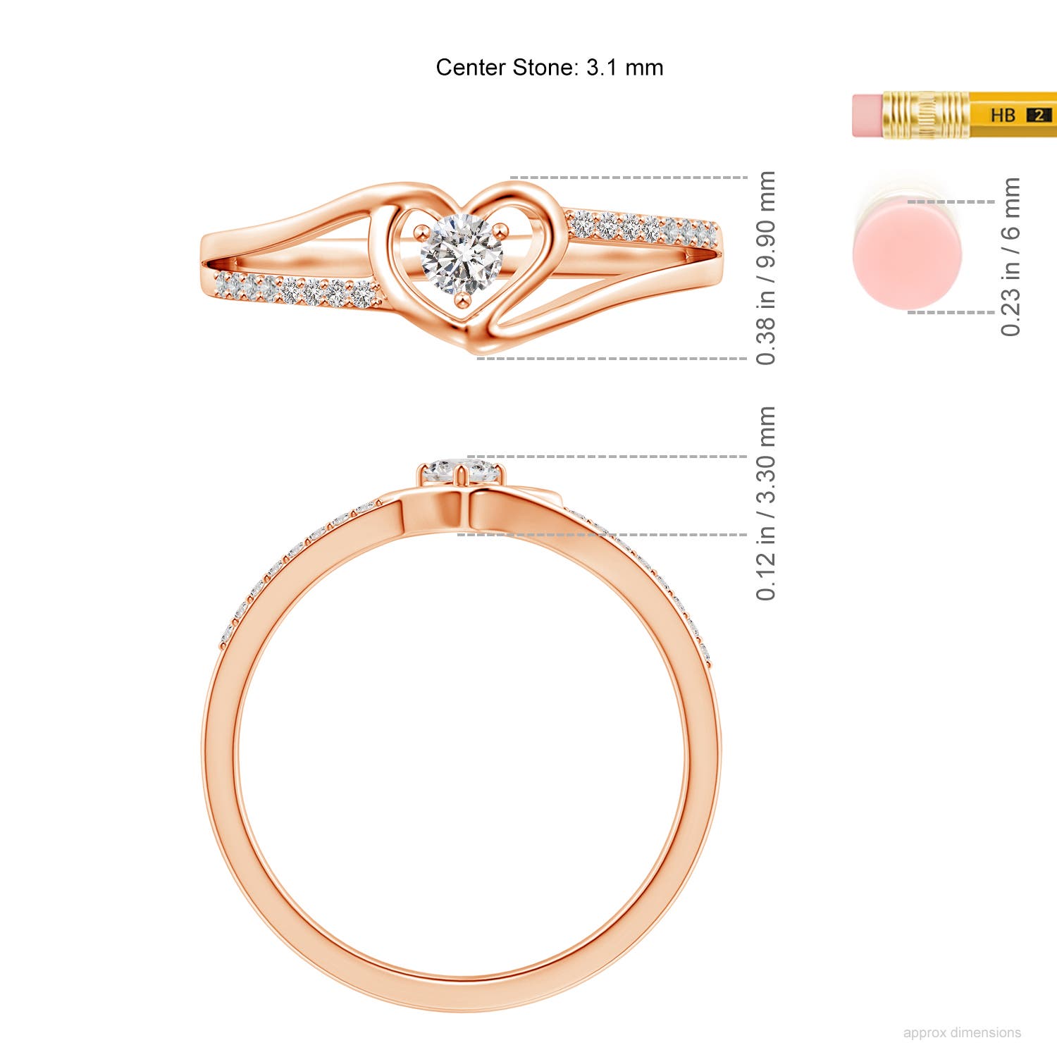 I-J, I1-I2 / 0.24 CT / 14 KT Rose Gold