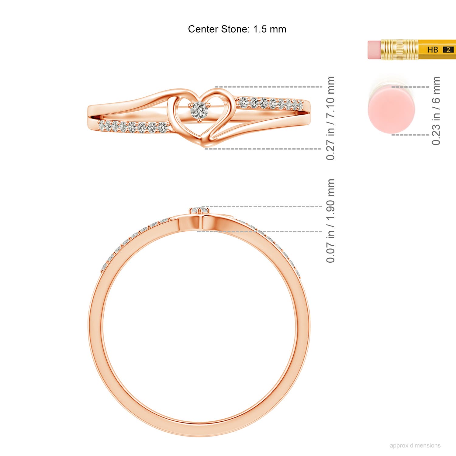 K, I3 / 0.06 CT / 14 KT Rose Gold