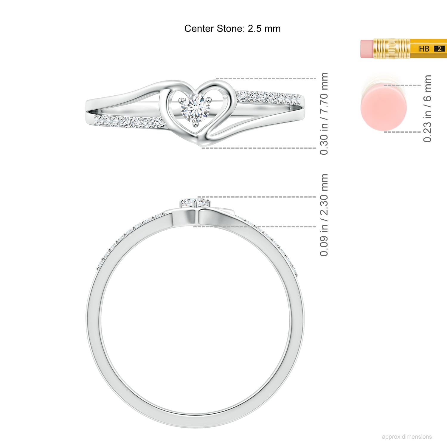 G, VS2 / 0.15 CT / 14 KT White Gold