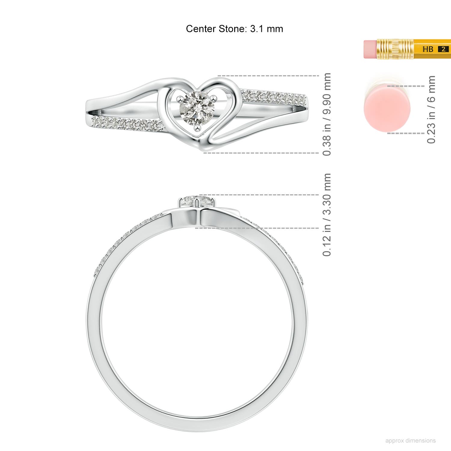 K, I3 / 0.24 CT / 14 KT White Gold