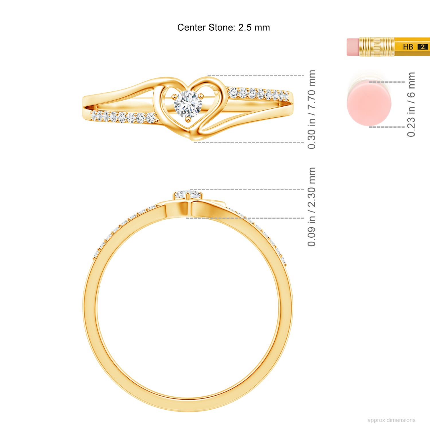 G, VS2 / 0.15 CT / 14 KT Yellow Gold