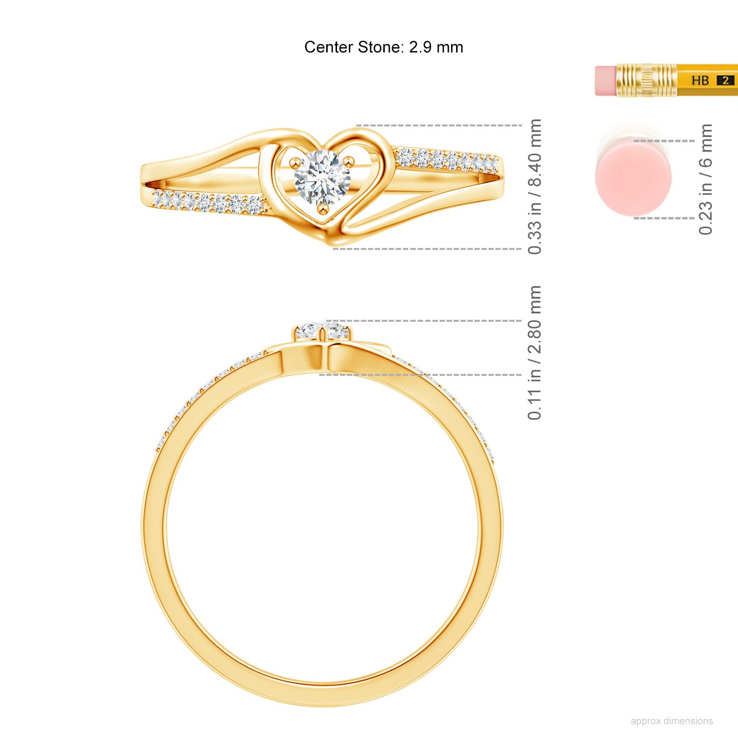 G, VS2 / 0.19 CT / 14 KT Yellow Gold