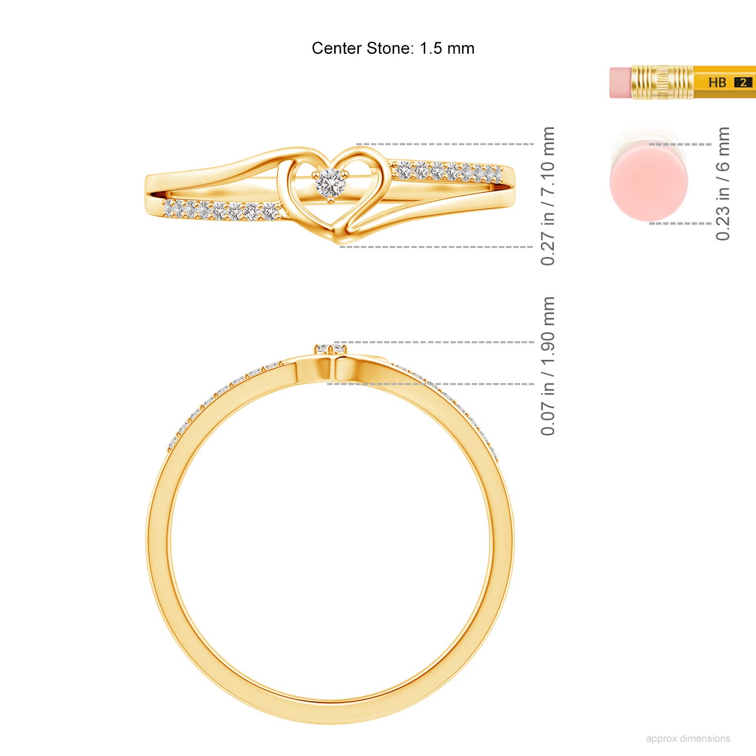 I-J, I1-I2 / 0.07 CT / 14 KT Yellow Gold