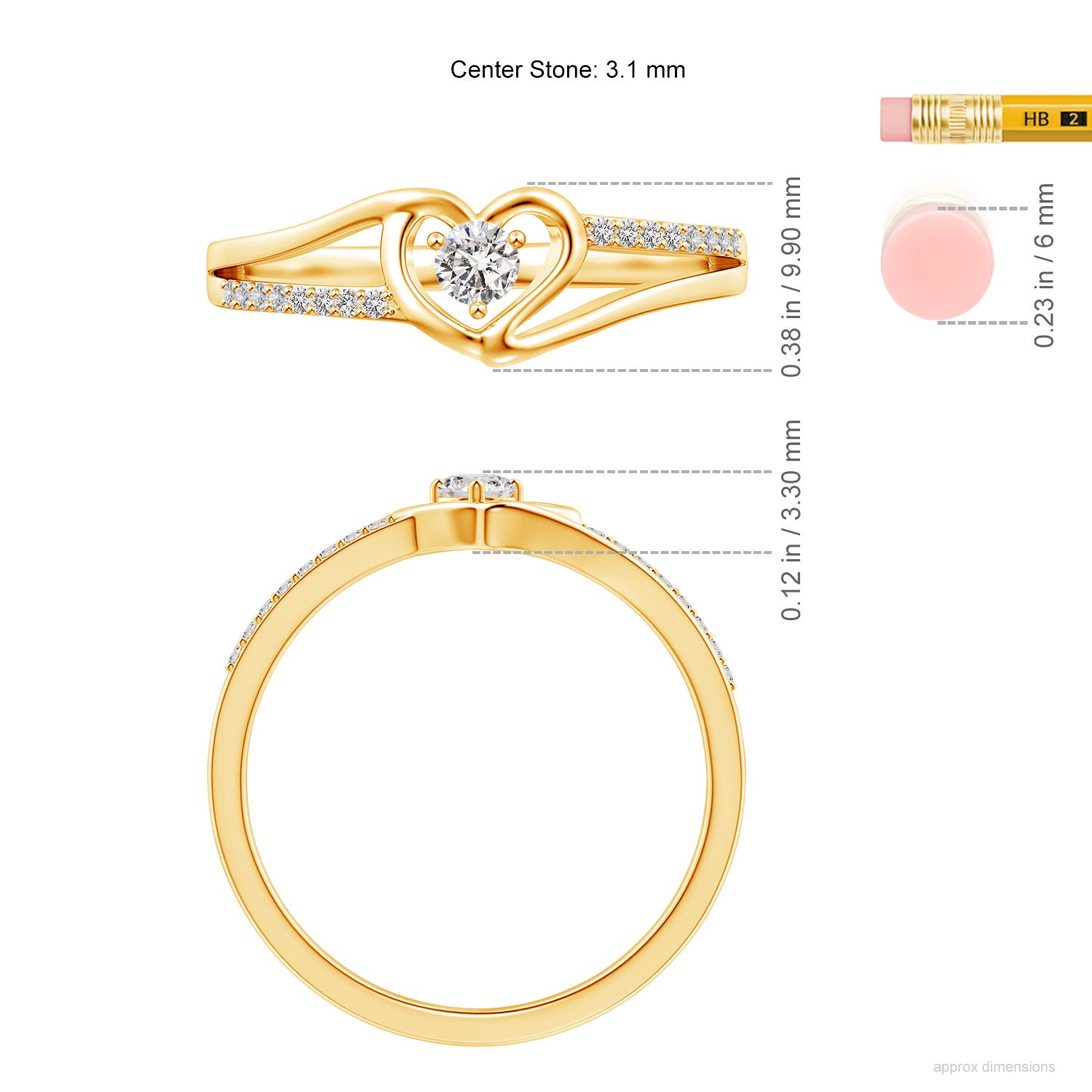 I-J, I1-I2 / 0.24 CT / 14 KT Yellow Gold