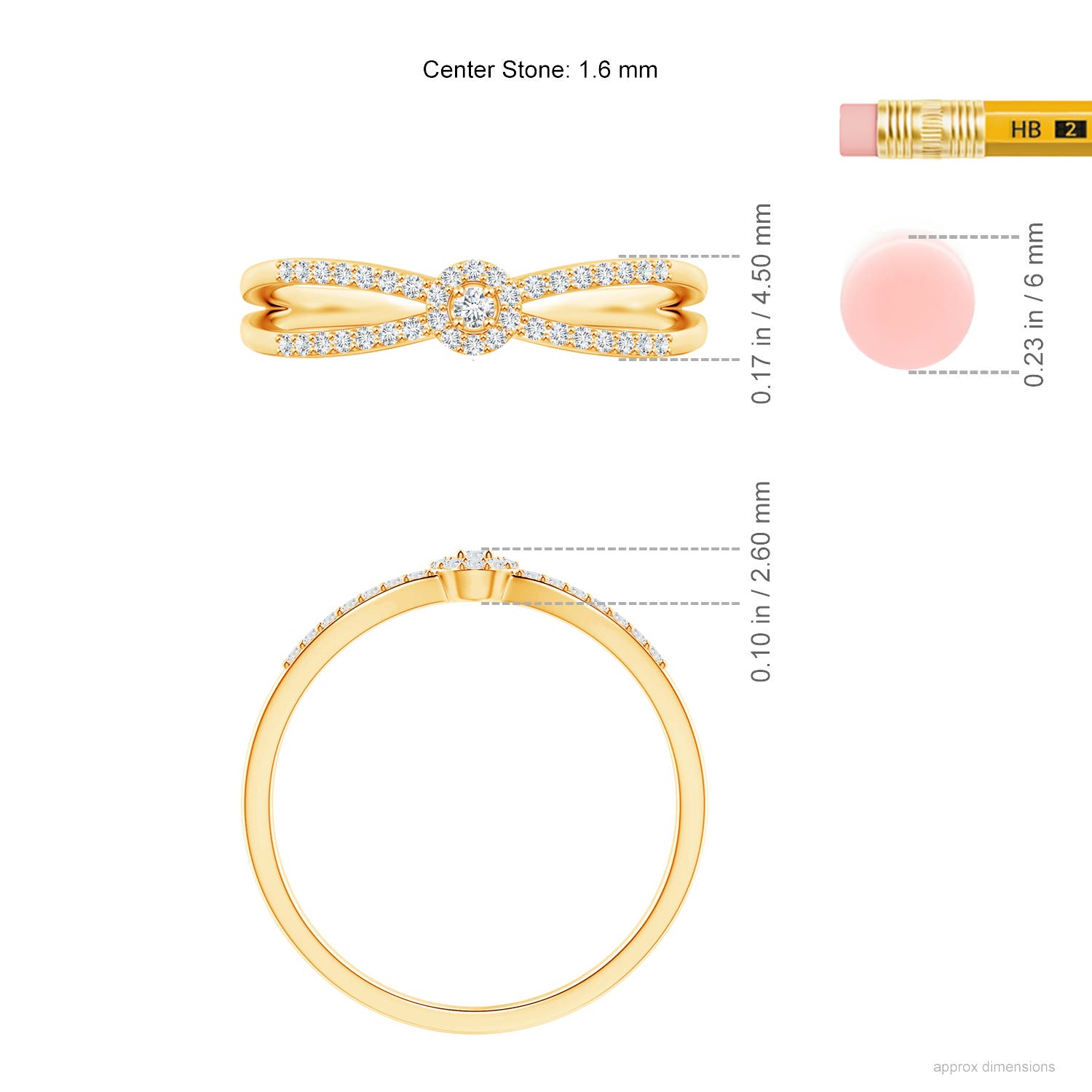 G, VS2 / 0.17 CT / 14 KT Yellow Gold