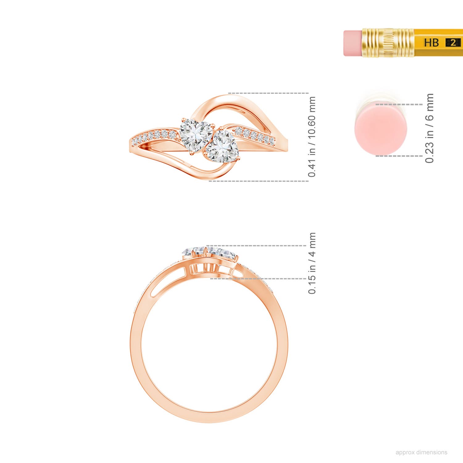 H, SI2 / 0.45 CT / 14 KT Rose Gold