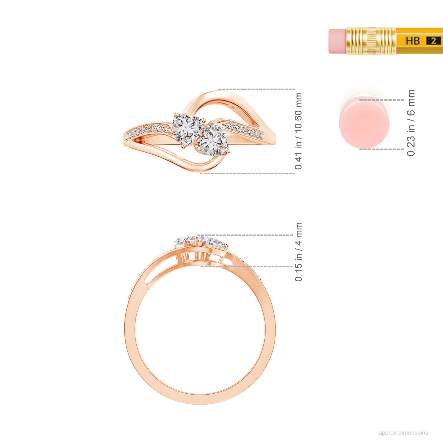 I-J, I1-I2 / 0.45 CT / 14 KT Rose Gold