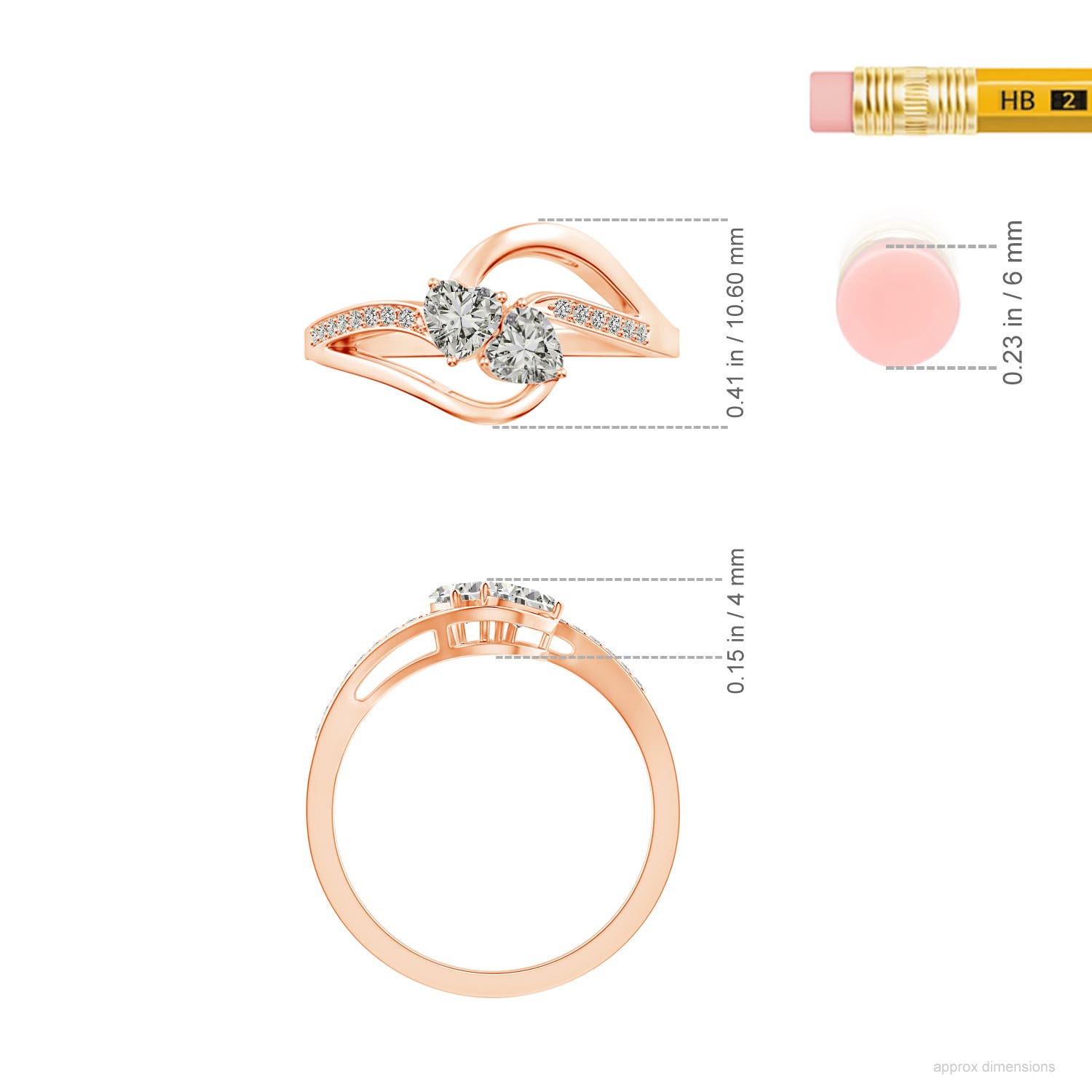 K, I3 / 0.45 CT / 14 KT Rose Gold