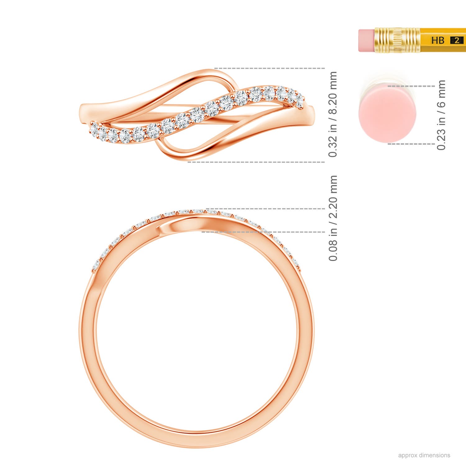 G, VS2 / 0.17 CT / 14 KT Rose Gold