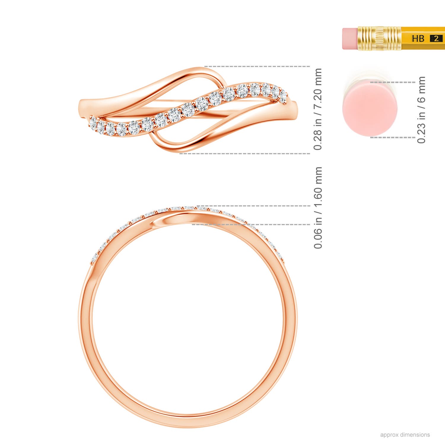 G, VS2 / 0.09 CT / 14 KT Rose Gold