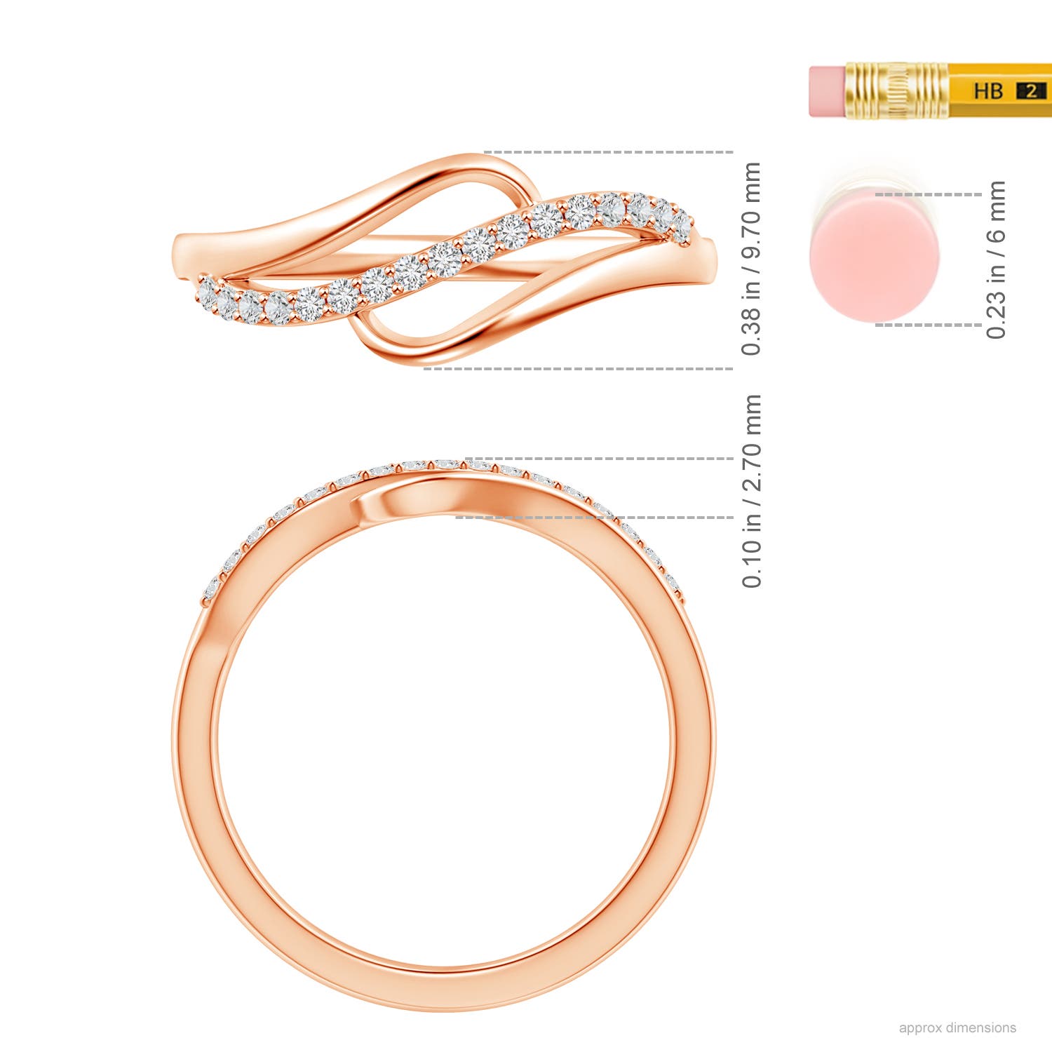 H, SI2 / 0.33 CT / 14 KT Rose Gold