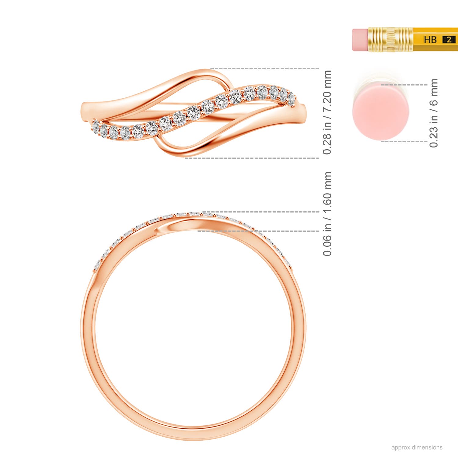 I-J, I1-I2 / 0.09 CT / 14 KT Rose Gold