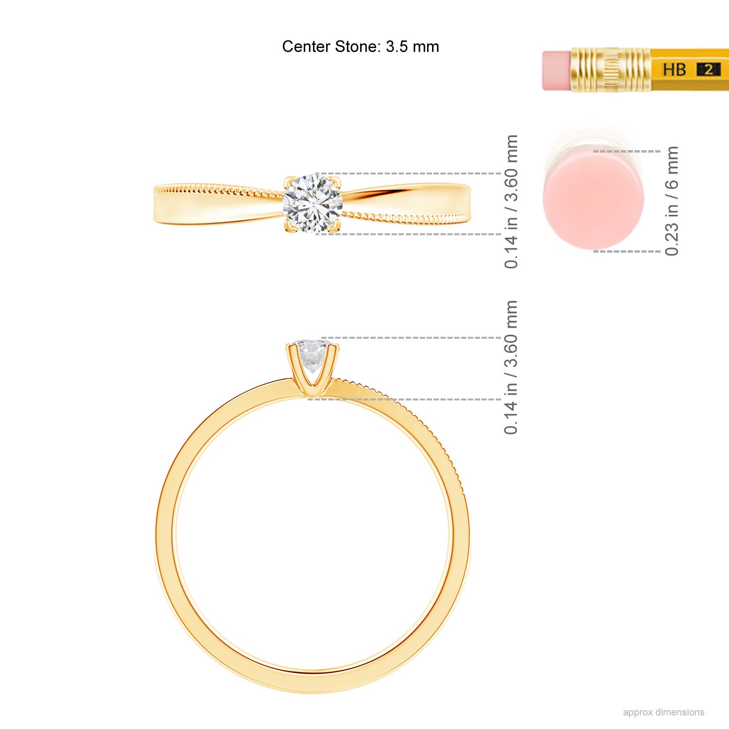 H, SI2 / 0.16 CT / 14 KT Yellow Gold