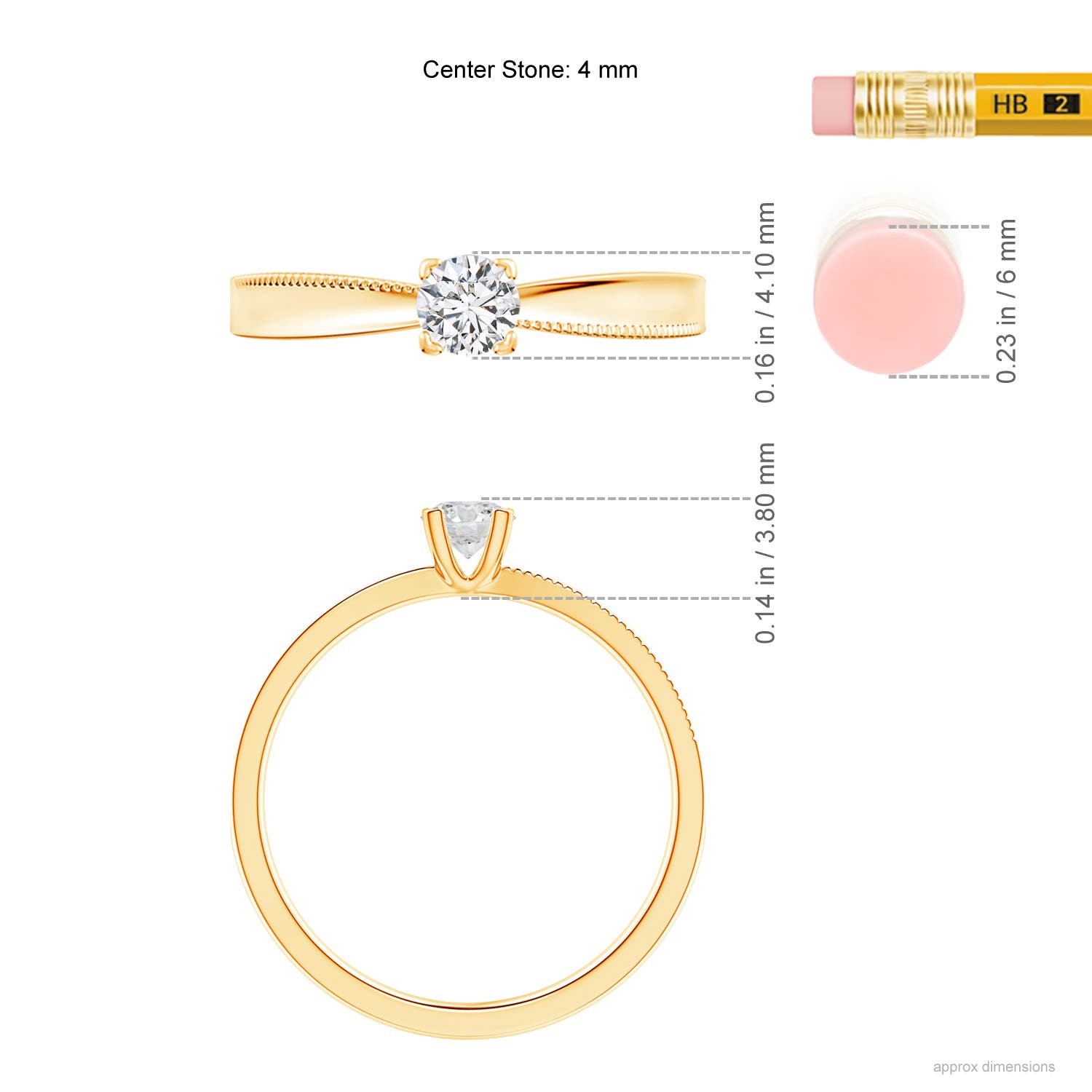 H, SI2 / 0.23 CT / 14 KT Yellow Gold