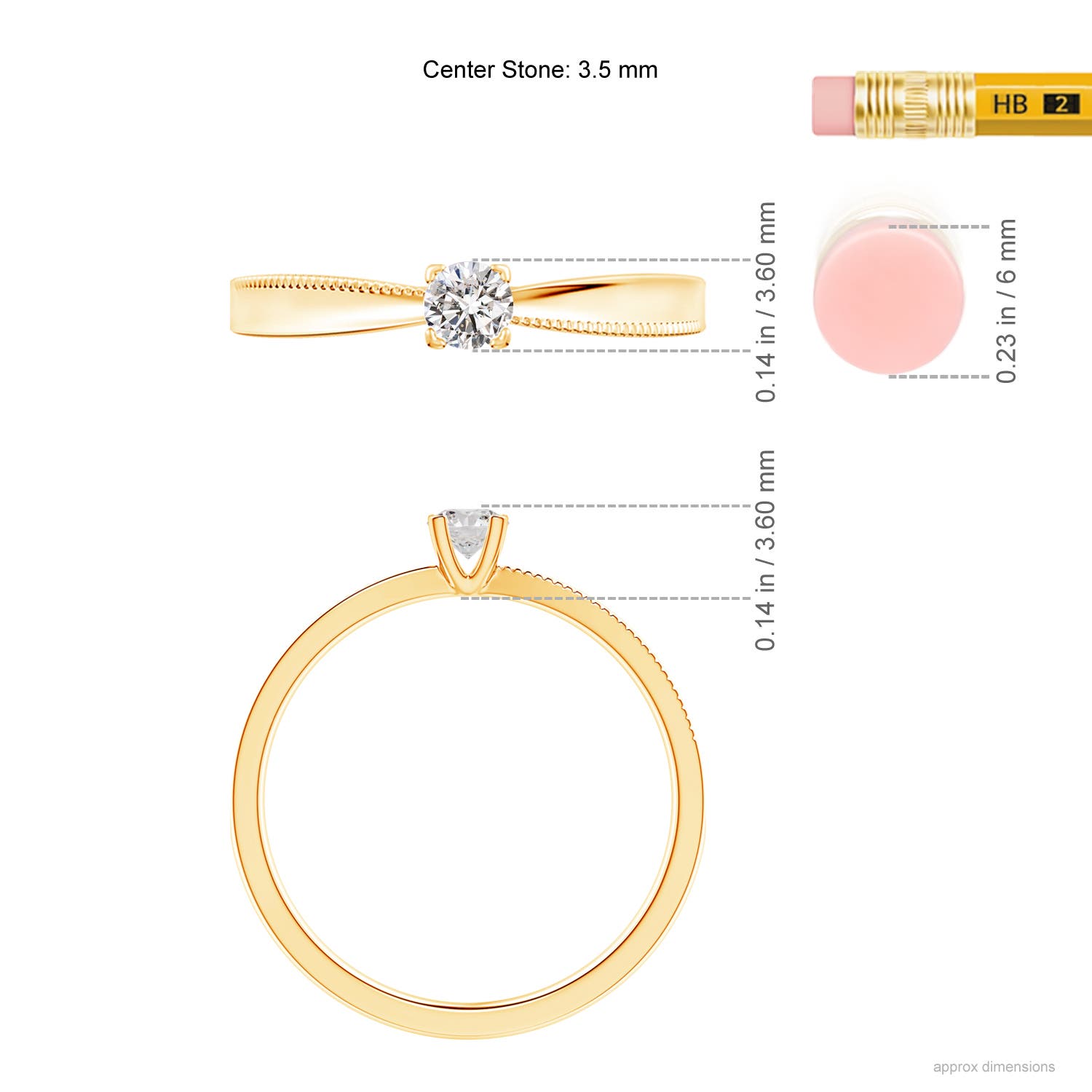 I-J, I1-I2 / 0.16 CT / 14 KT Yellow Gold