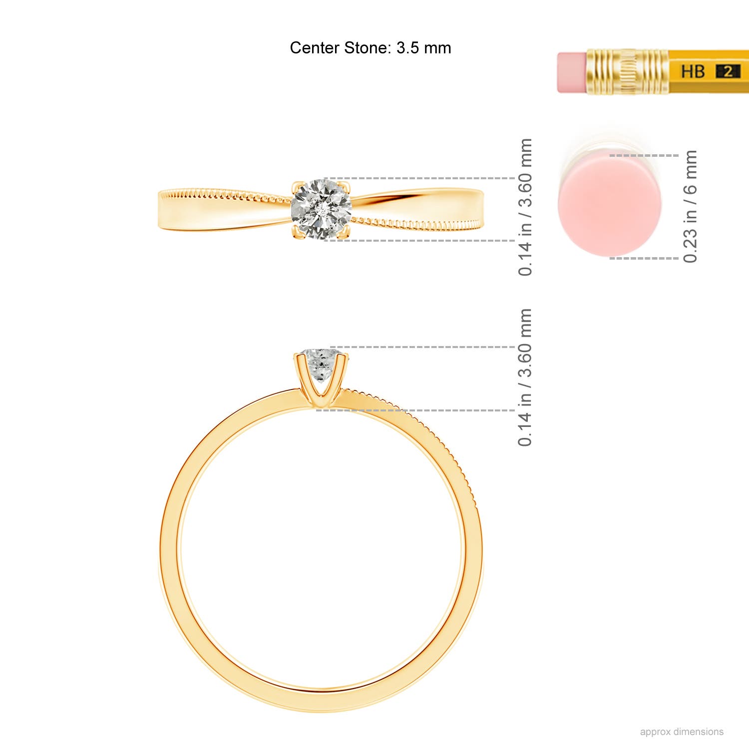 K, I3 / 0.16 CT / 14 KT Yellow Gold