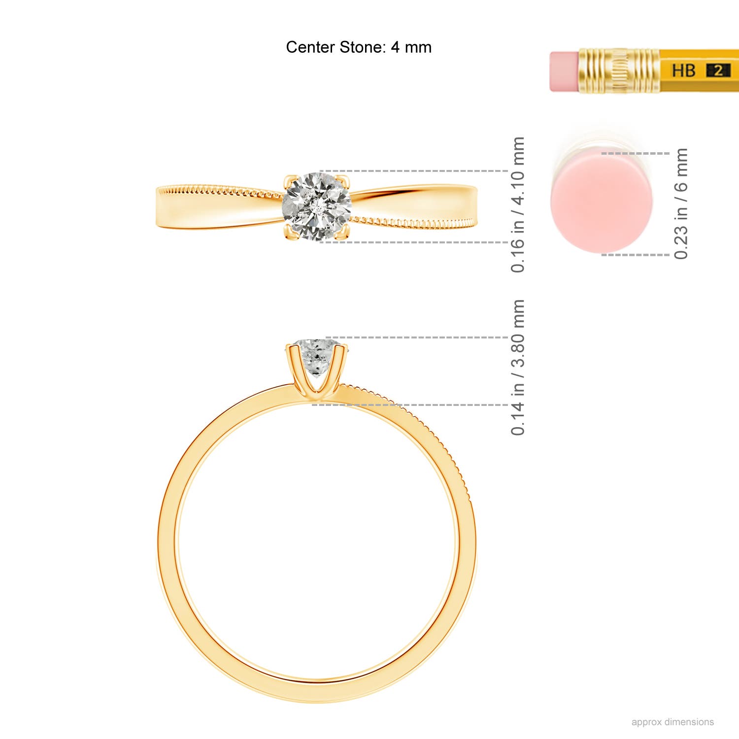 K, I3 / 0.23 CT / 14 KT Yellow Gold