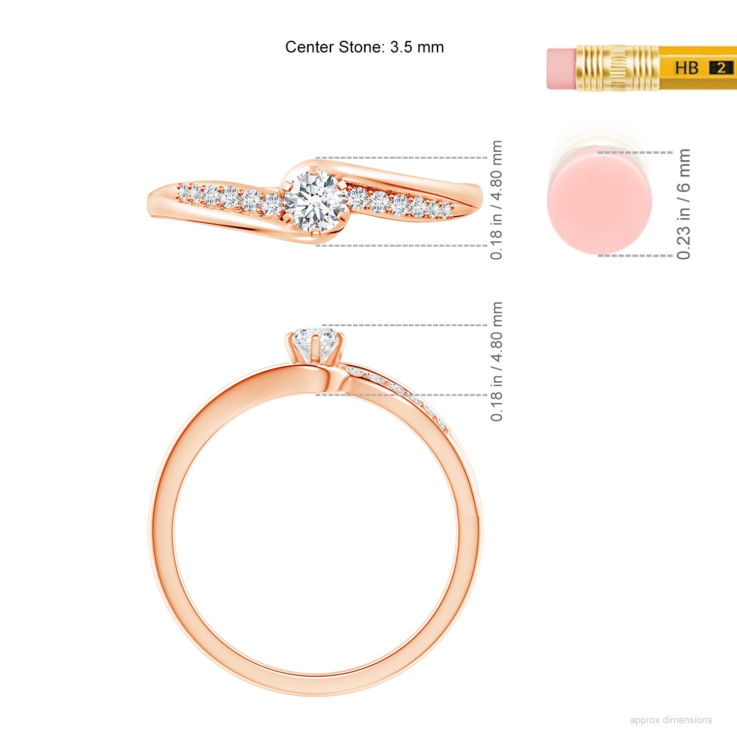 G, VS2 / 0.26 CT / 14 KT Rose Gold