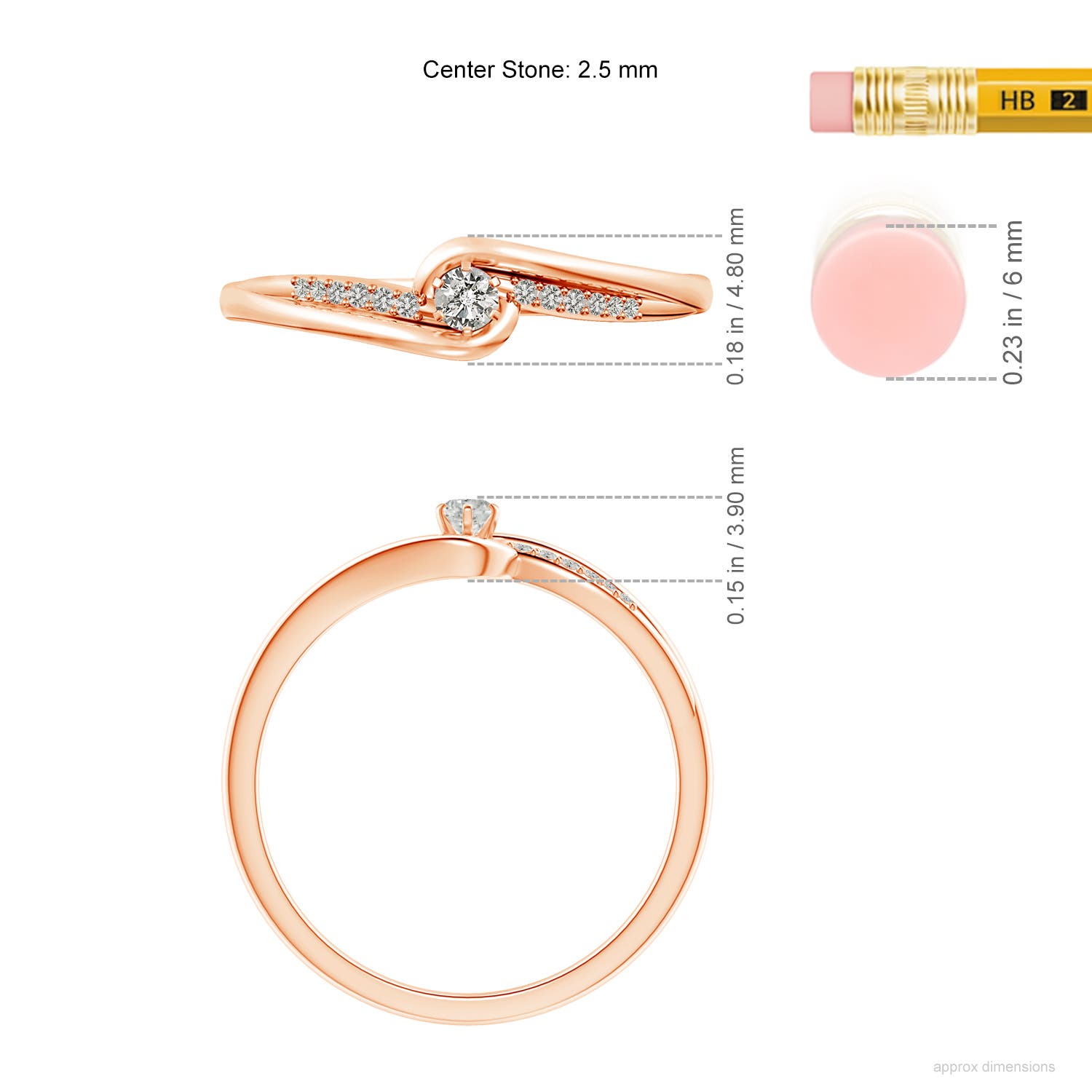 K, I3 / 0.12 CT / 14 KT Rose Gold