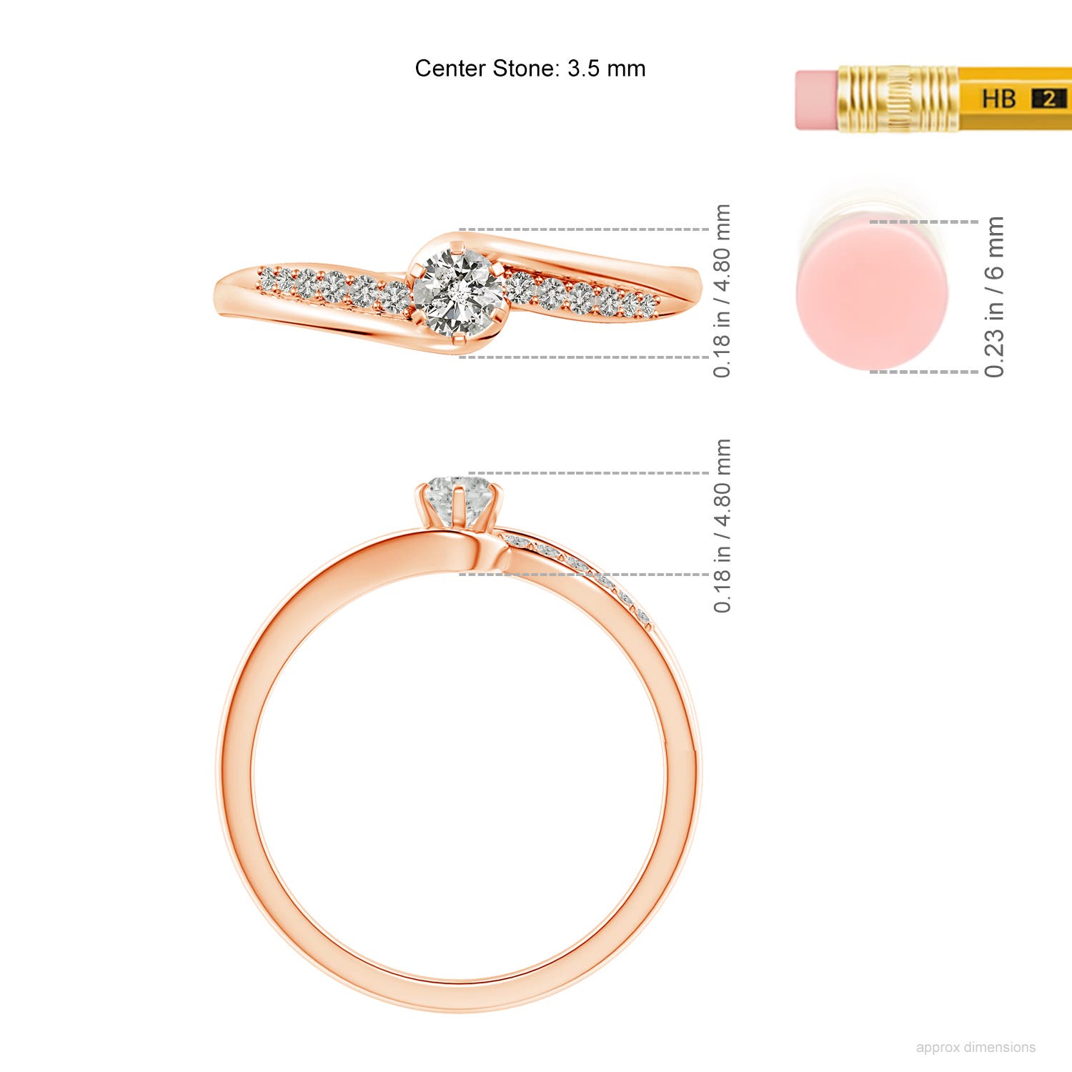 K, I3 / 0.26 CT / 14 KT Rose Gold