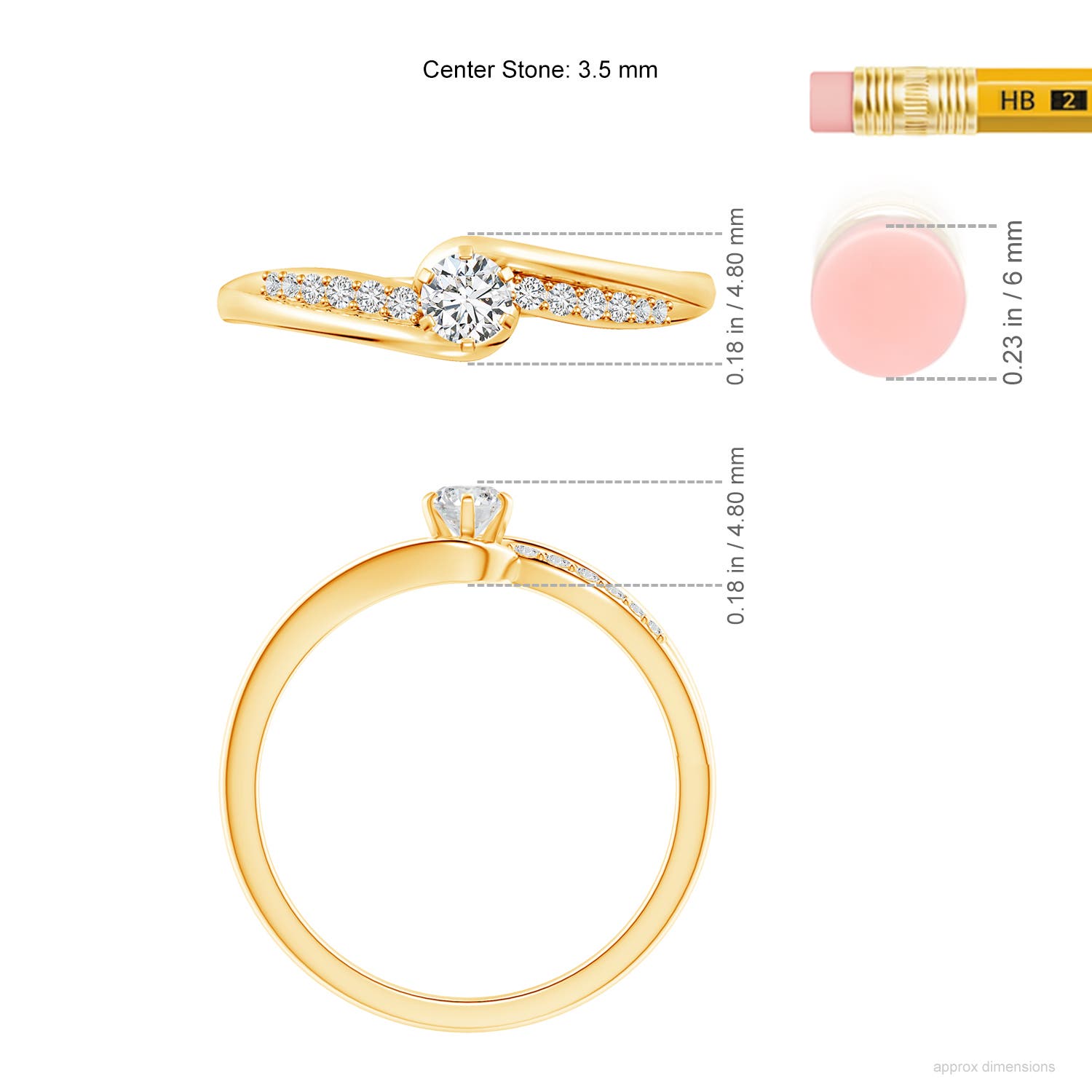 H, SI2 / 0.26 CT / 14 KT Yellow Gold