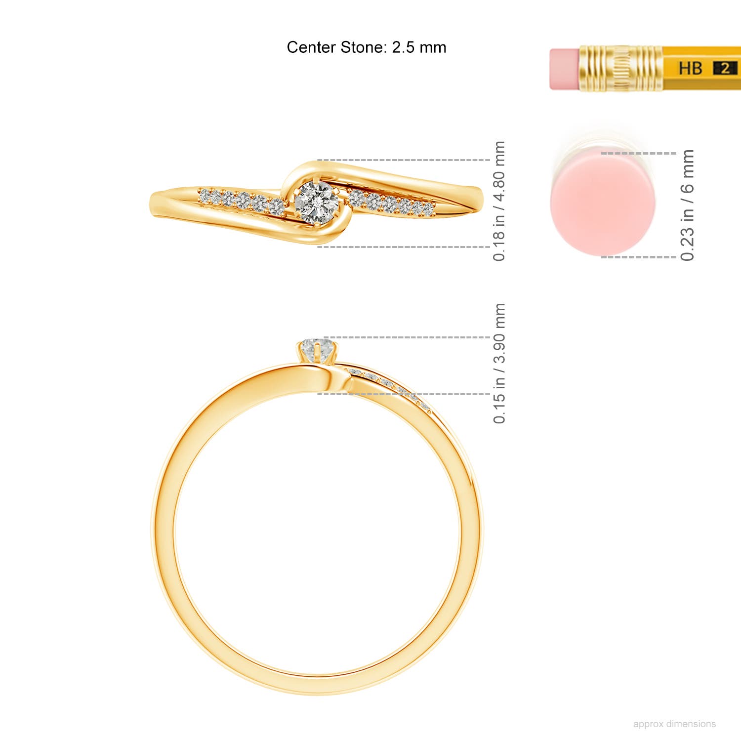 K, I3 / 0.12 CT / 14 KT Yellow Gold