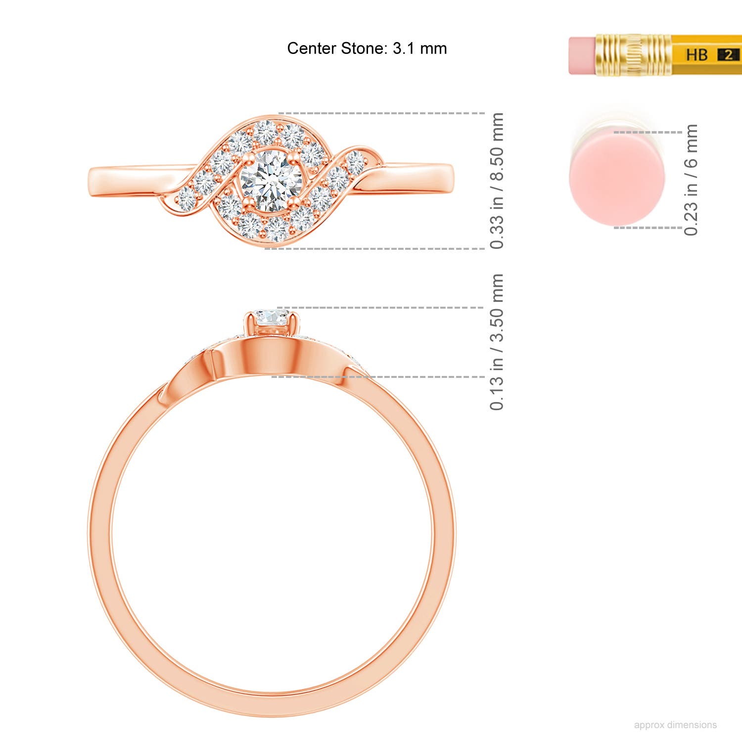 G, VS2 / 0.26 CT / 14 KT Rose Gold