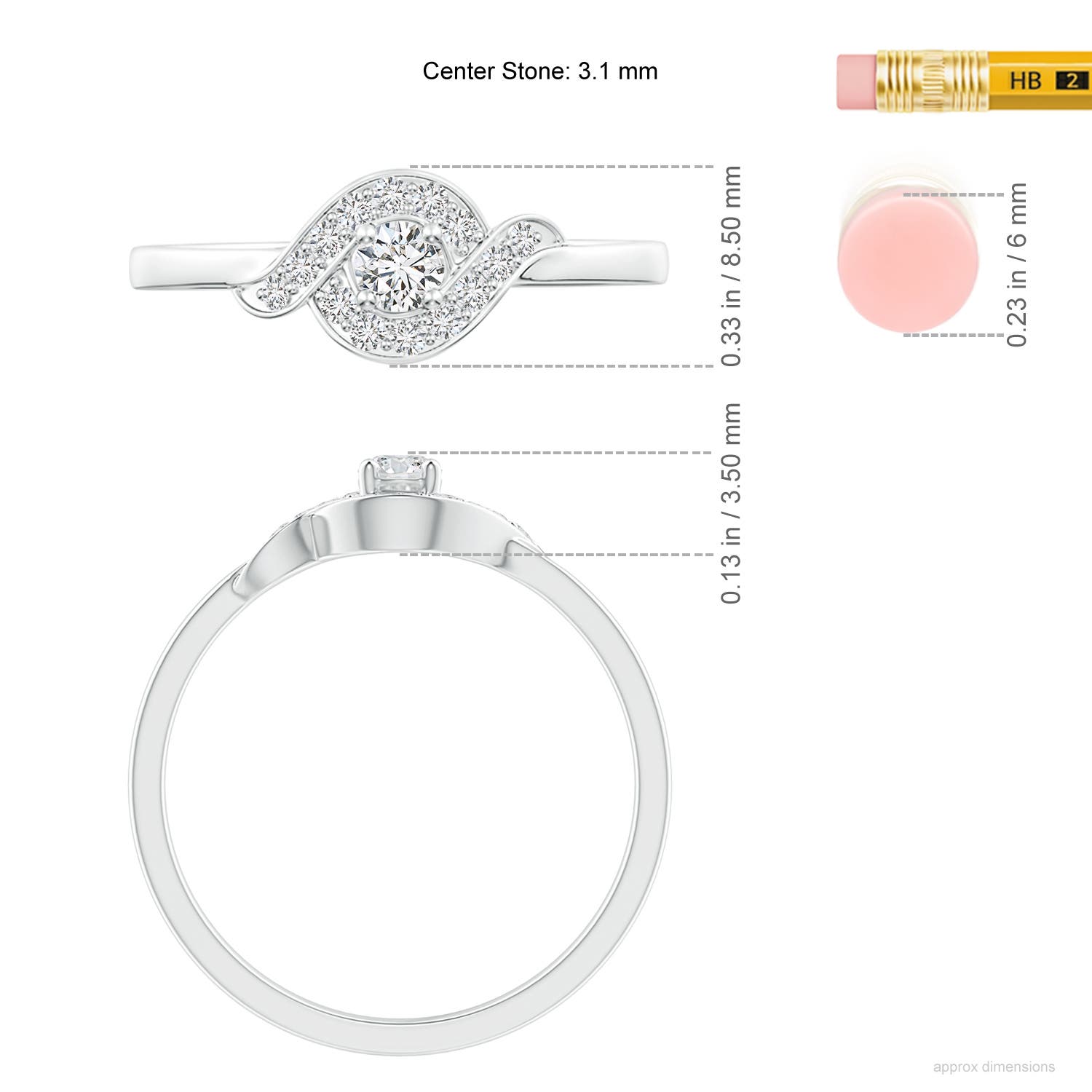 H, SI2 / 0.26 CT / 14 KT White Gold