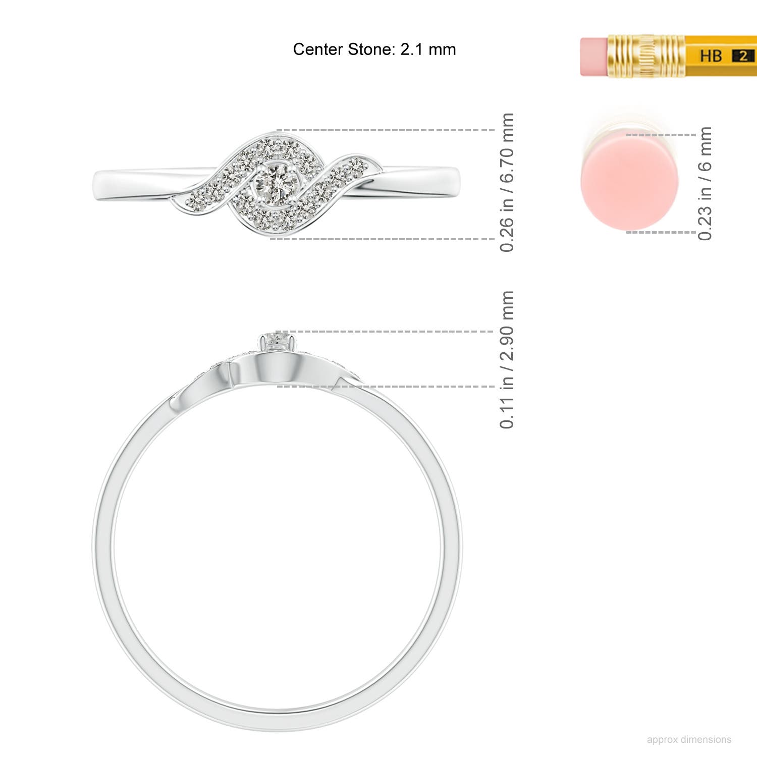 K, I3 / 0.12 CT / 14 KT White Gold