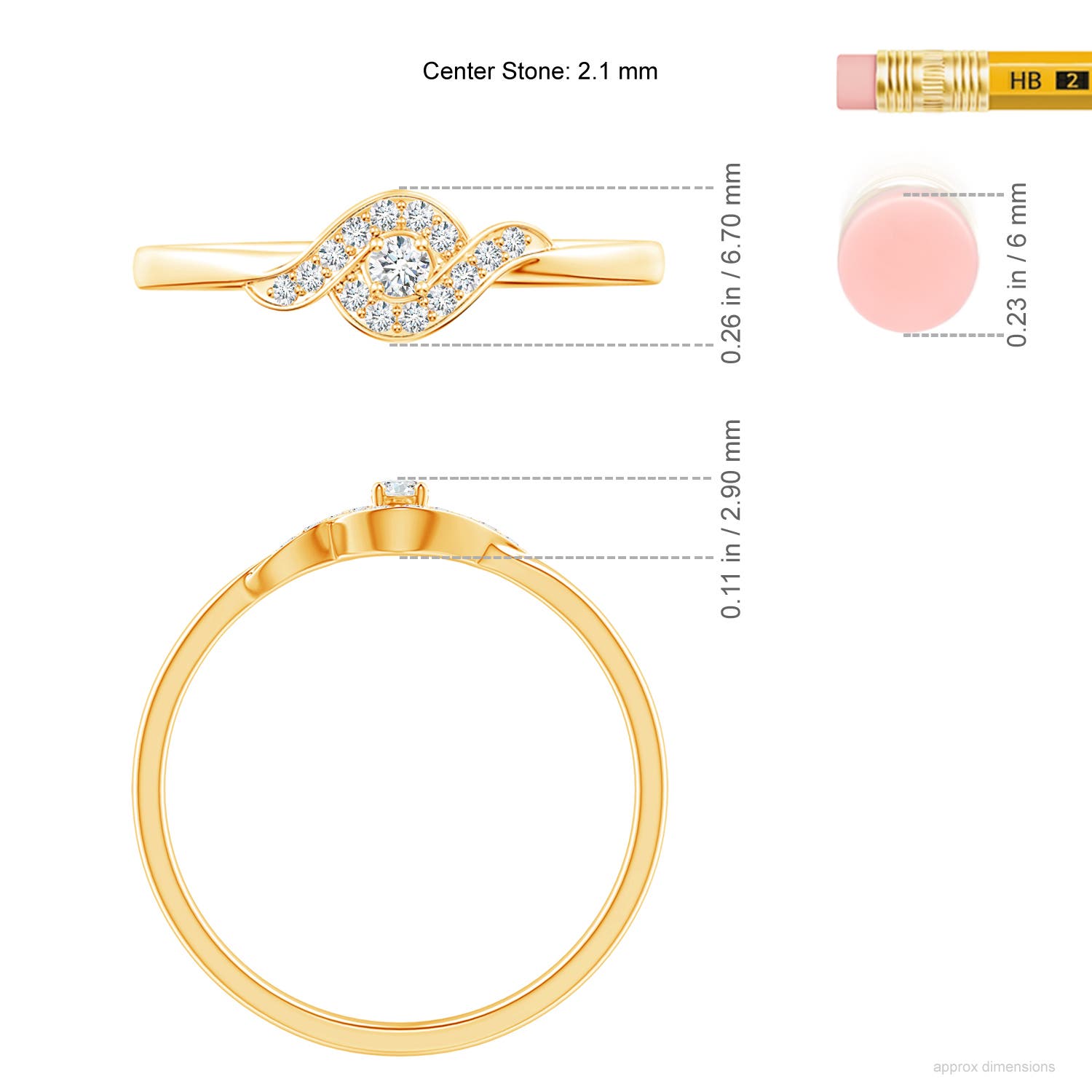 G, VS2 / 0.12 CT / 14 KT Yellow Gold