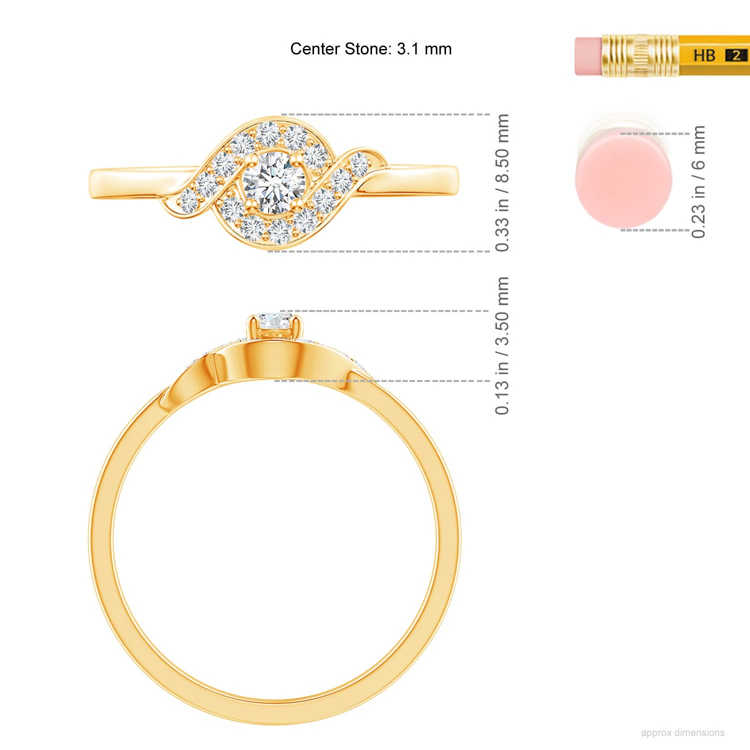 G, VS2 / 0.26 CT / 14 KT Yellow Gold