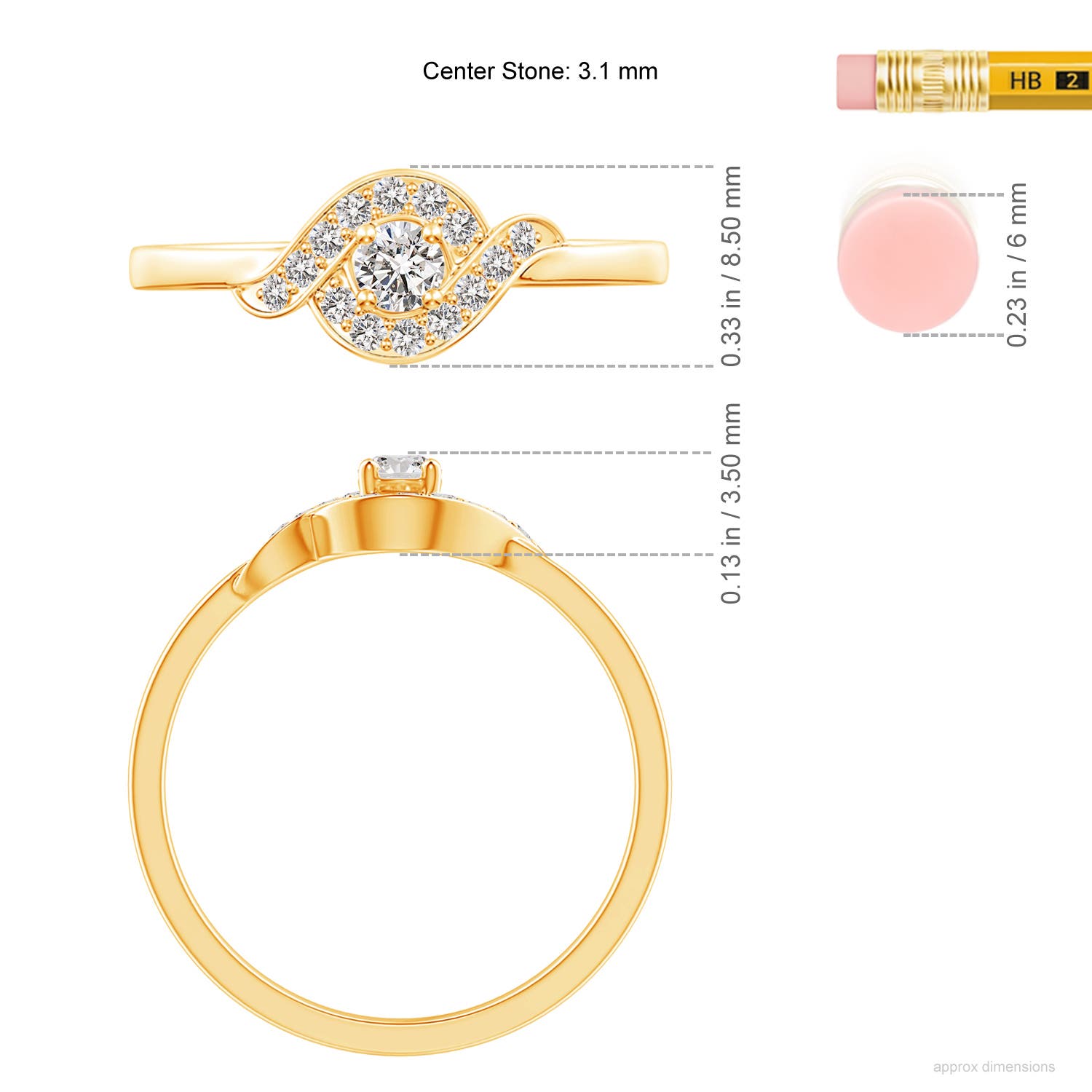 I-J, I1-I2 / 0.26 CT / 14 KT Yellow Gold