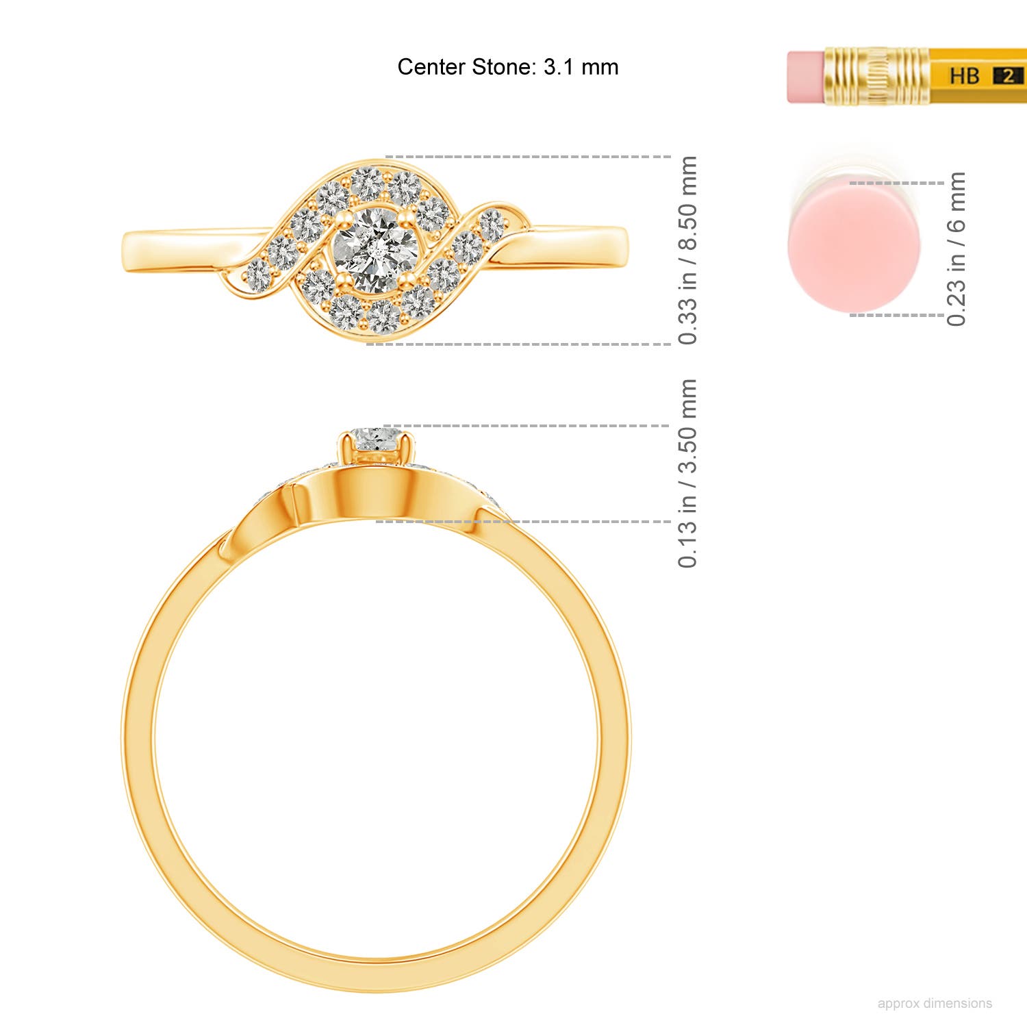 K, I3 / 0.26 CT / 14 KT Yellow Gold