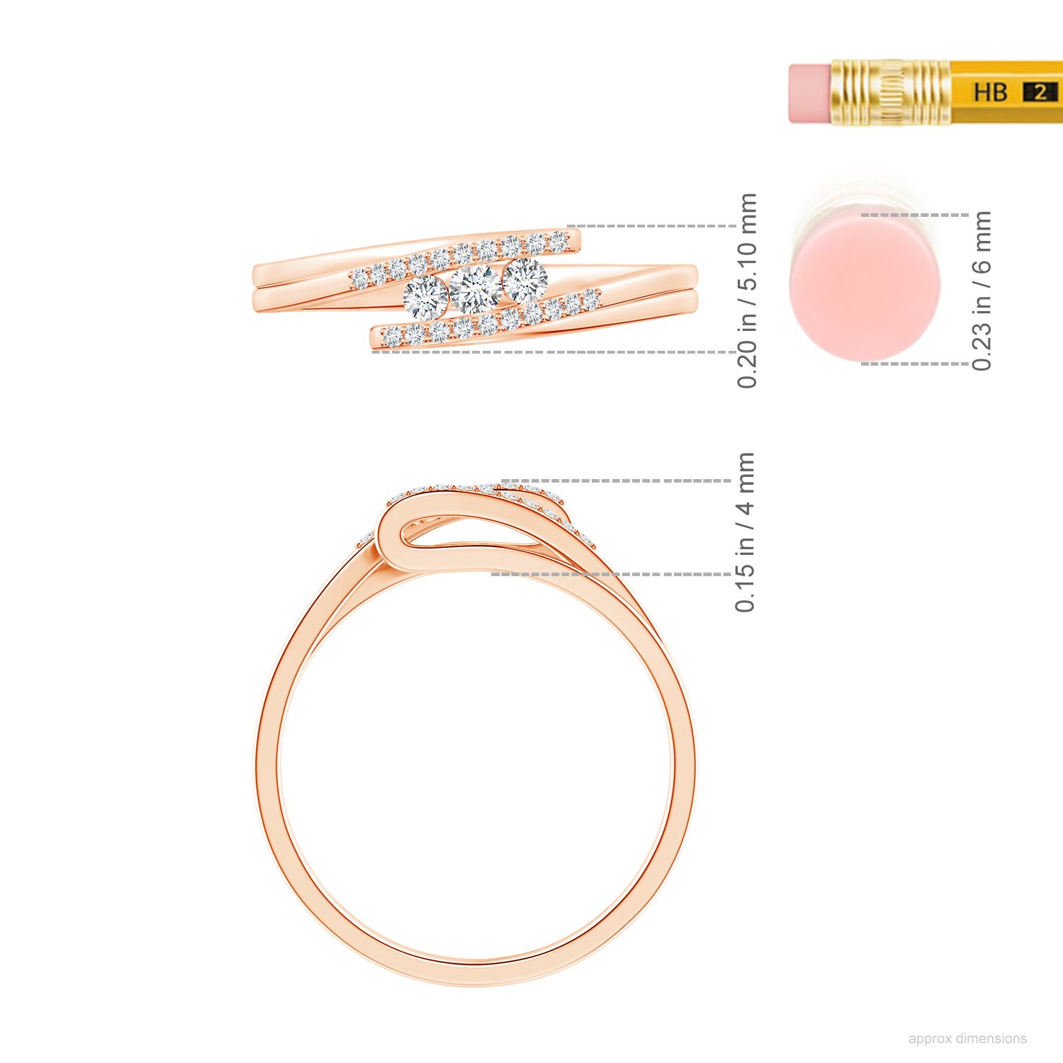 G, VS2 / 0.17 CT / 14 KT Rose Gold