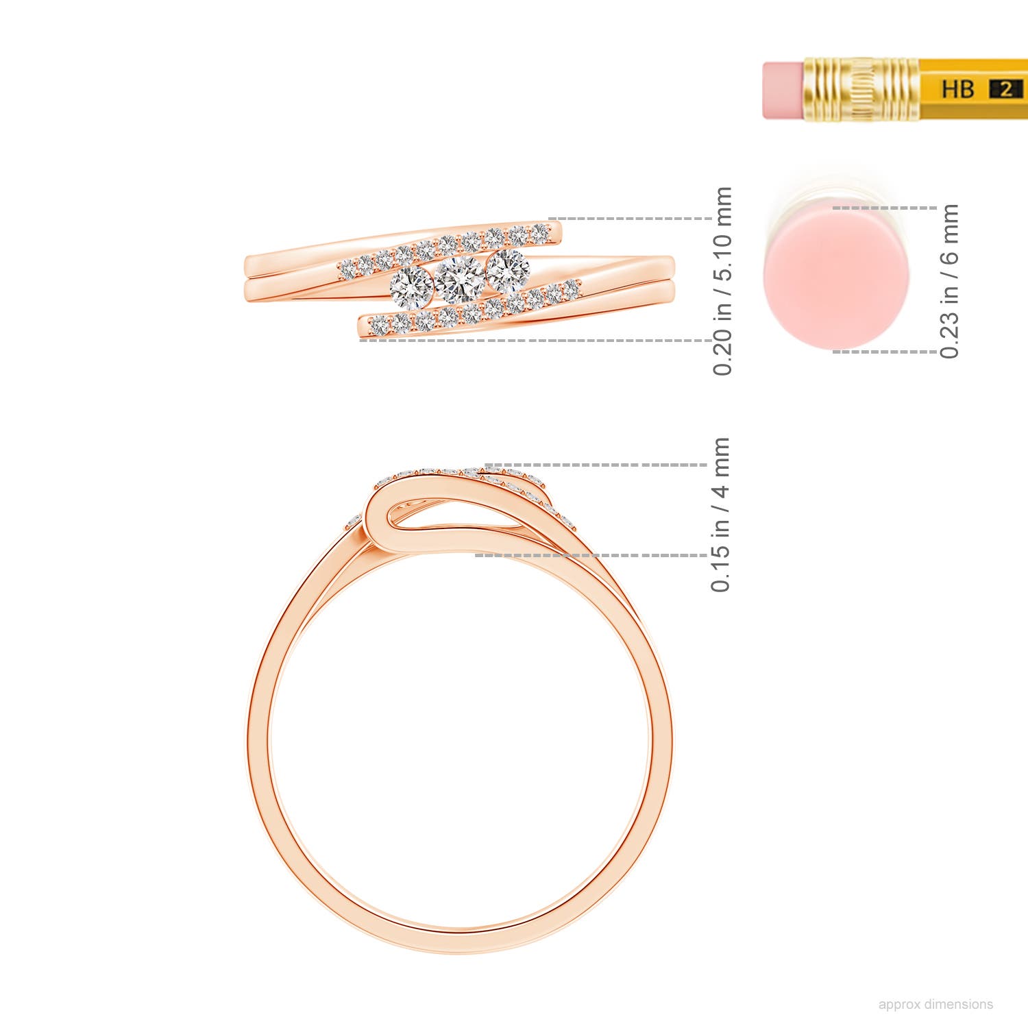 I-J, I1-I2 / 0.17 CT / 14 KT Rose Gold