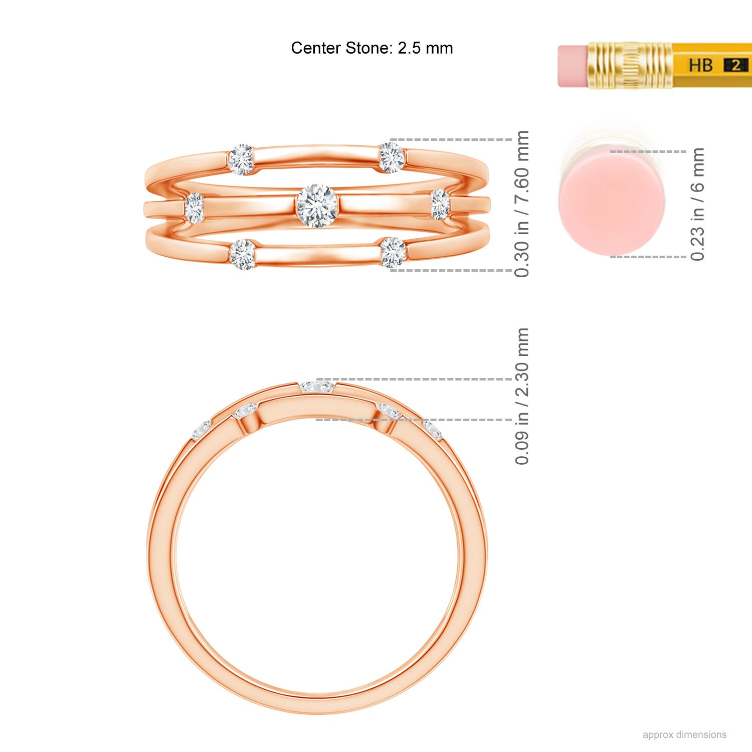 G, VS2 / 0.23 CT / 14 KT Rose Gold