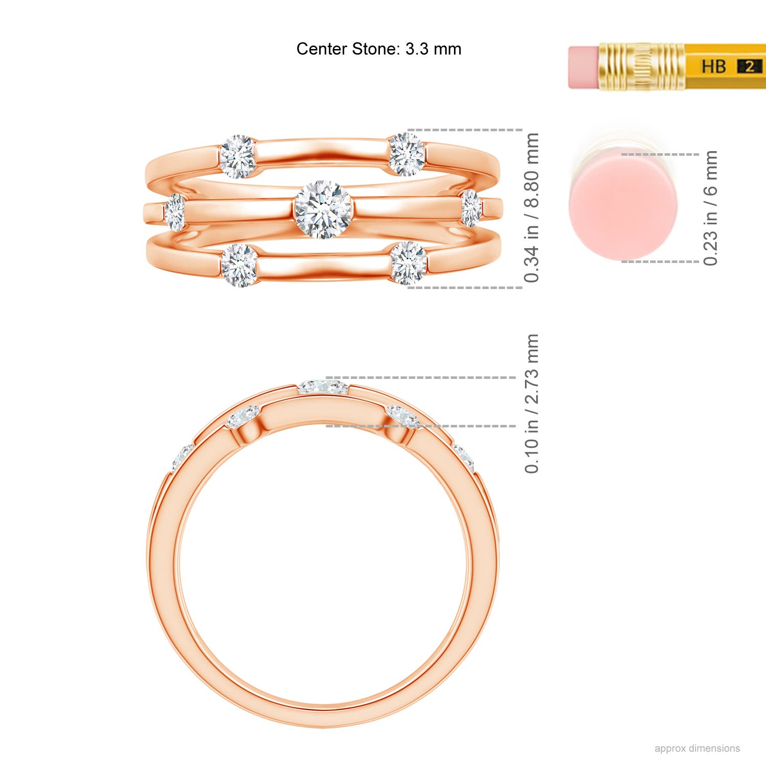 G, VS2 / 0.5 CT / 14 KT Rose Gold