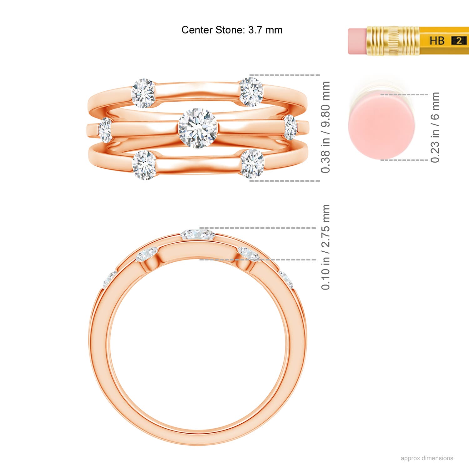 G, VS2 / 0.76 CT / 14 KT Rose Gold