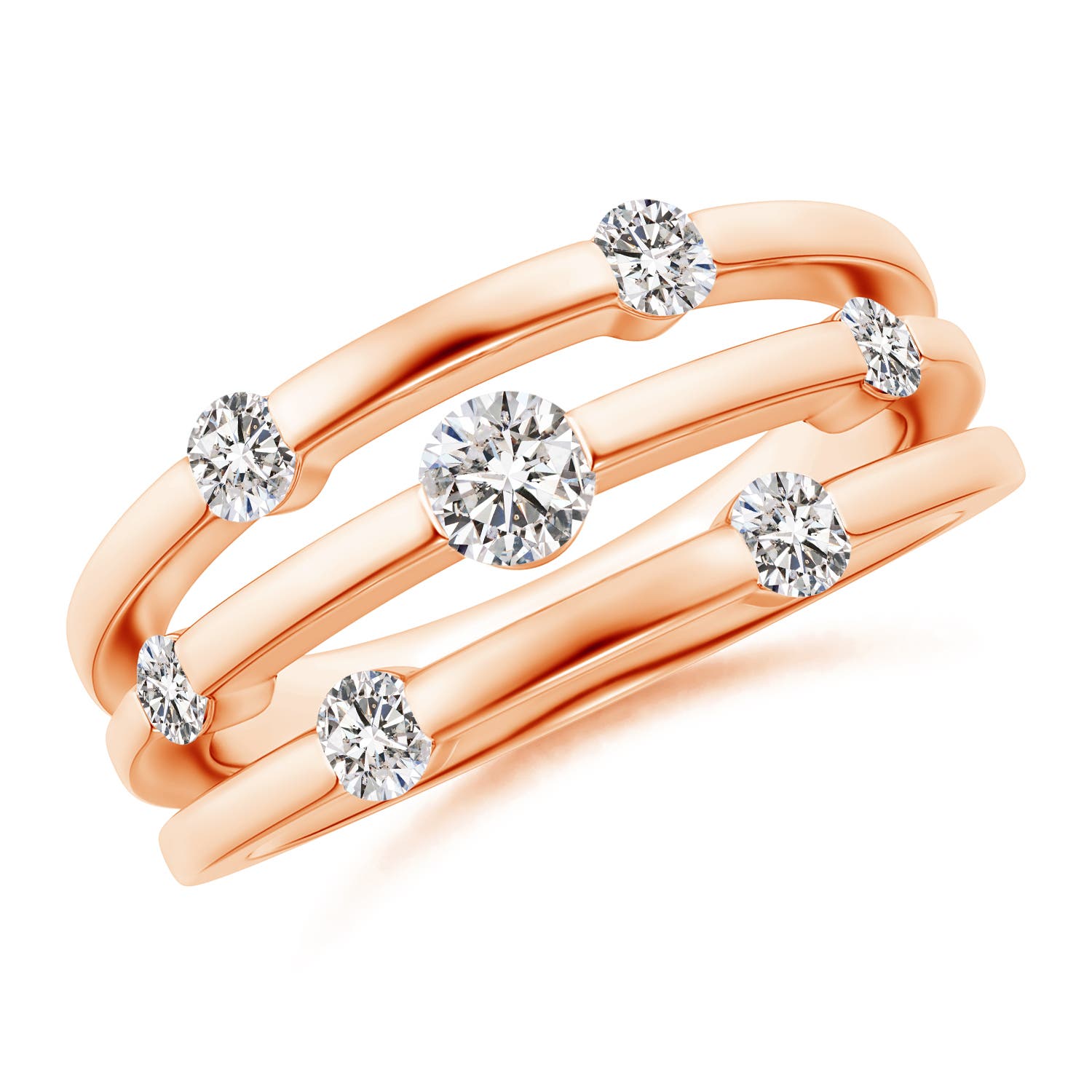 I-J, I1-I2 / 0.76 CT / 14 KT Rose Gold