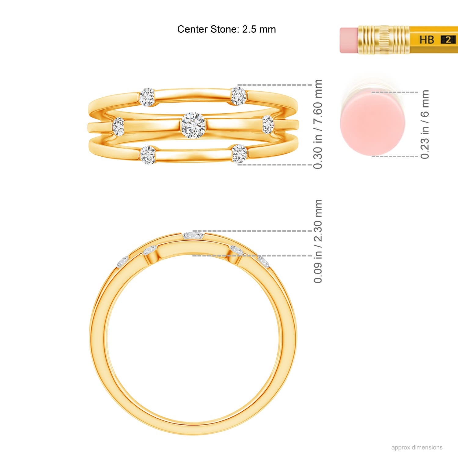 H, SI2 / 0.23 CT / 14 KT Yellow Gold